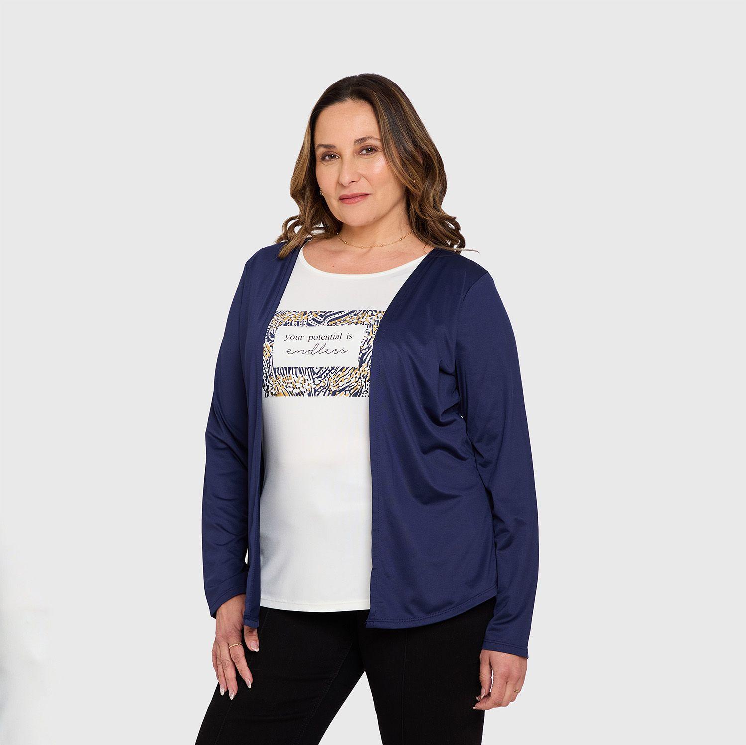 Polera Mujer Tapado Print Azul Fashion's Park-1