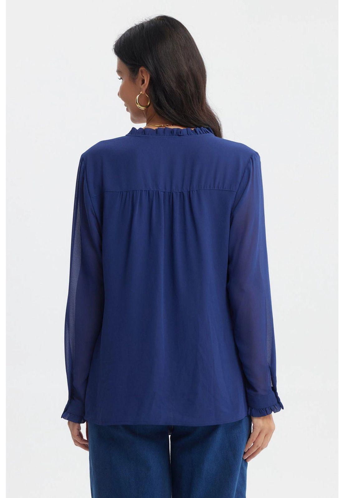 Blusa Mujer Slim Azul Oscuro-2