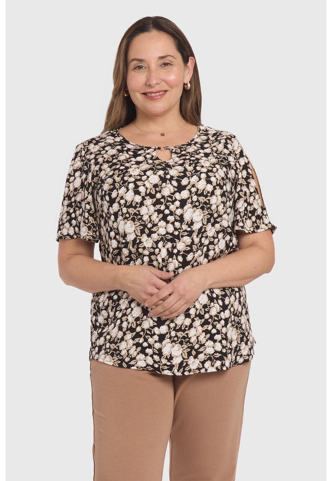 Blusa Mujer Estampada Negro - ll-3