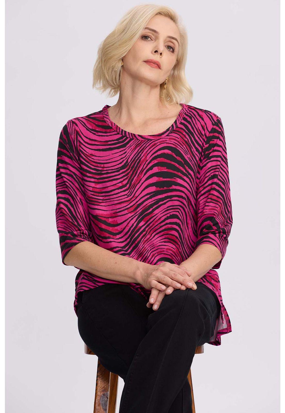 Polera Mujer Estampada Negro-0