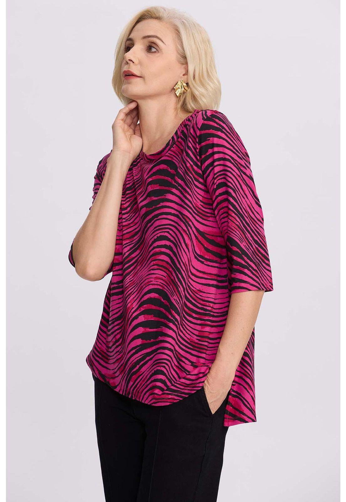 Polera Mujer Estampada Negro-1