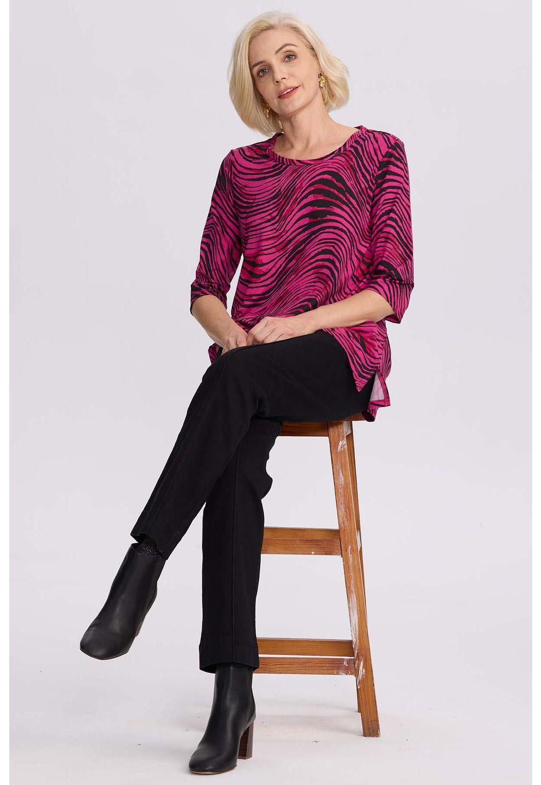 Polera Mujer Estampada Negro-3