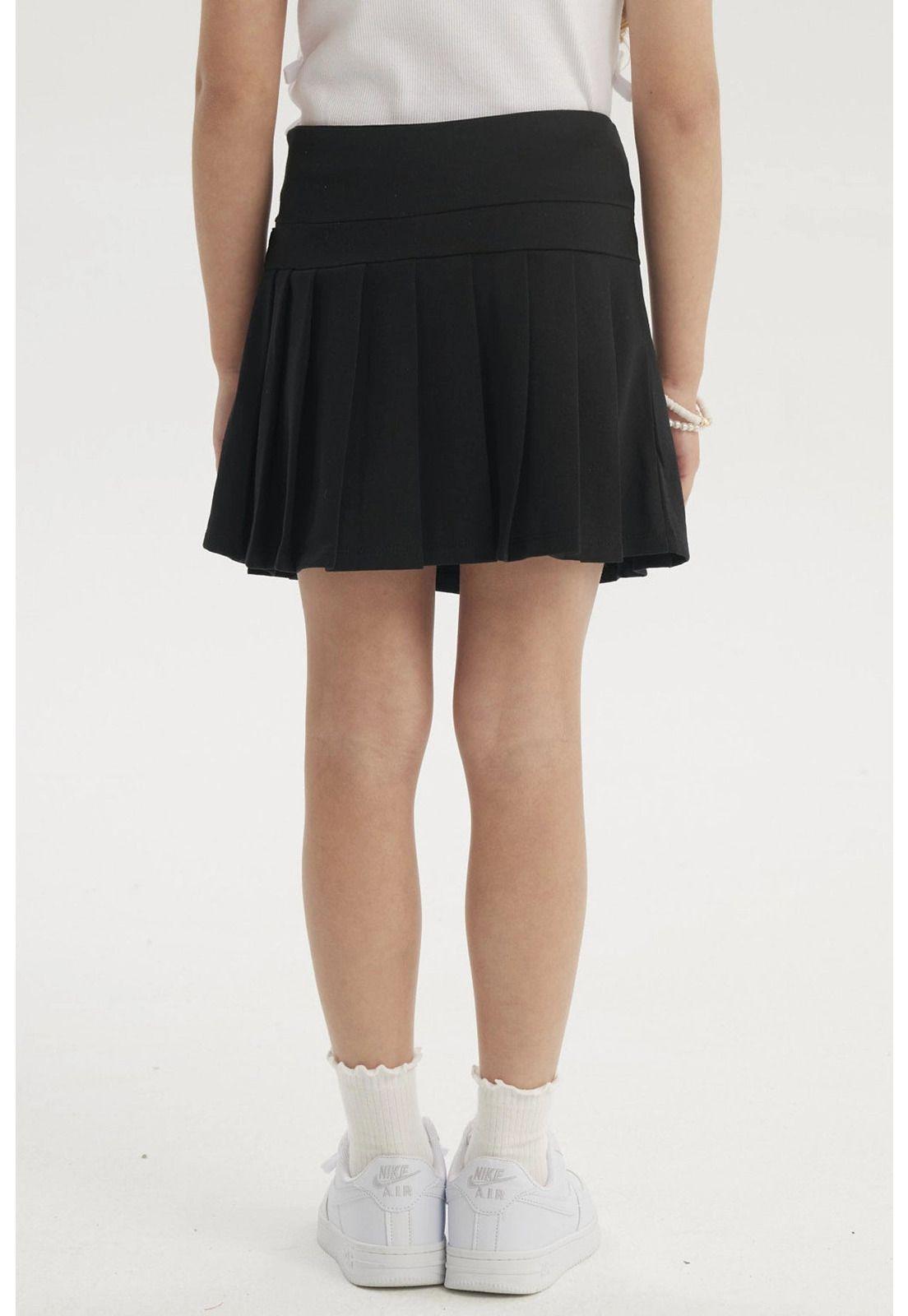 Falda Niña Tableada Negro-2