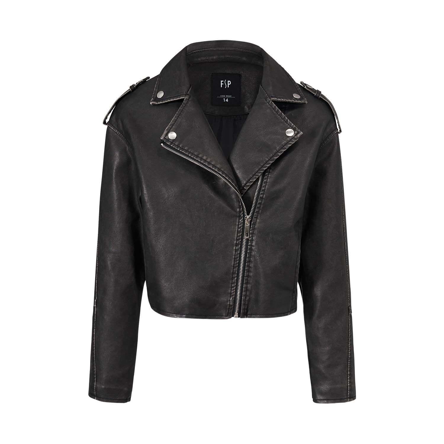 Chaqueta Niña Pu Desgastada Negro Fashion's Park-0