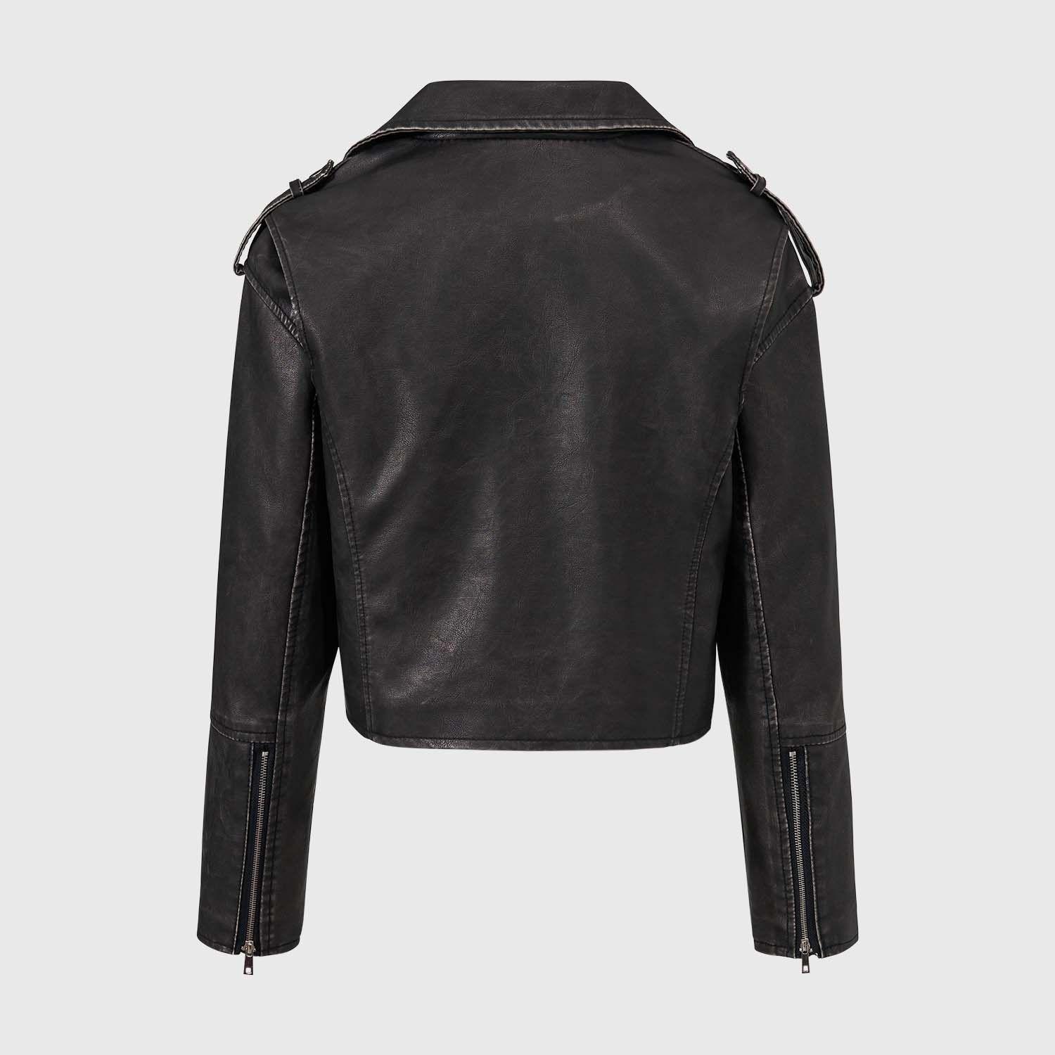 Chaqueta Niña Pu Desgastada Negro Fashion's Park-1