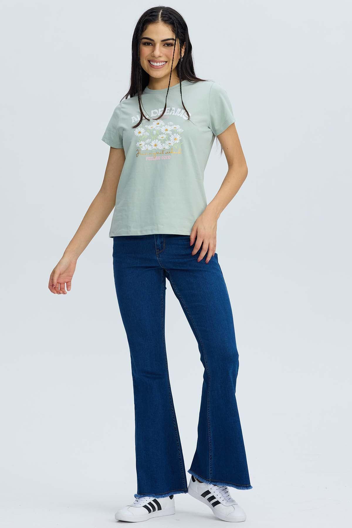 Jeans Mujer Flare Monse Azul-3