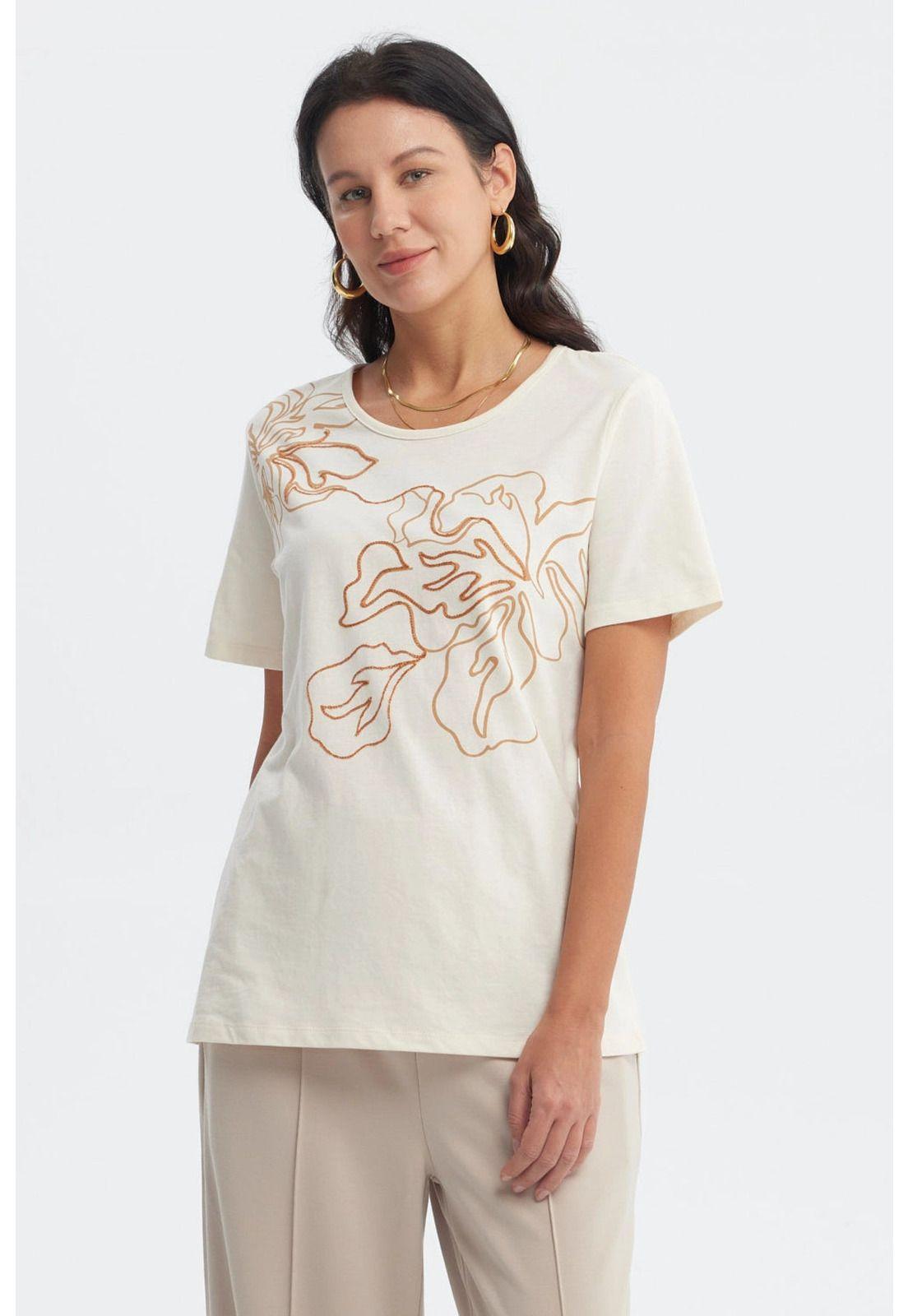 Polera Mujer Print Posicional Crema - ll-0
