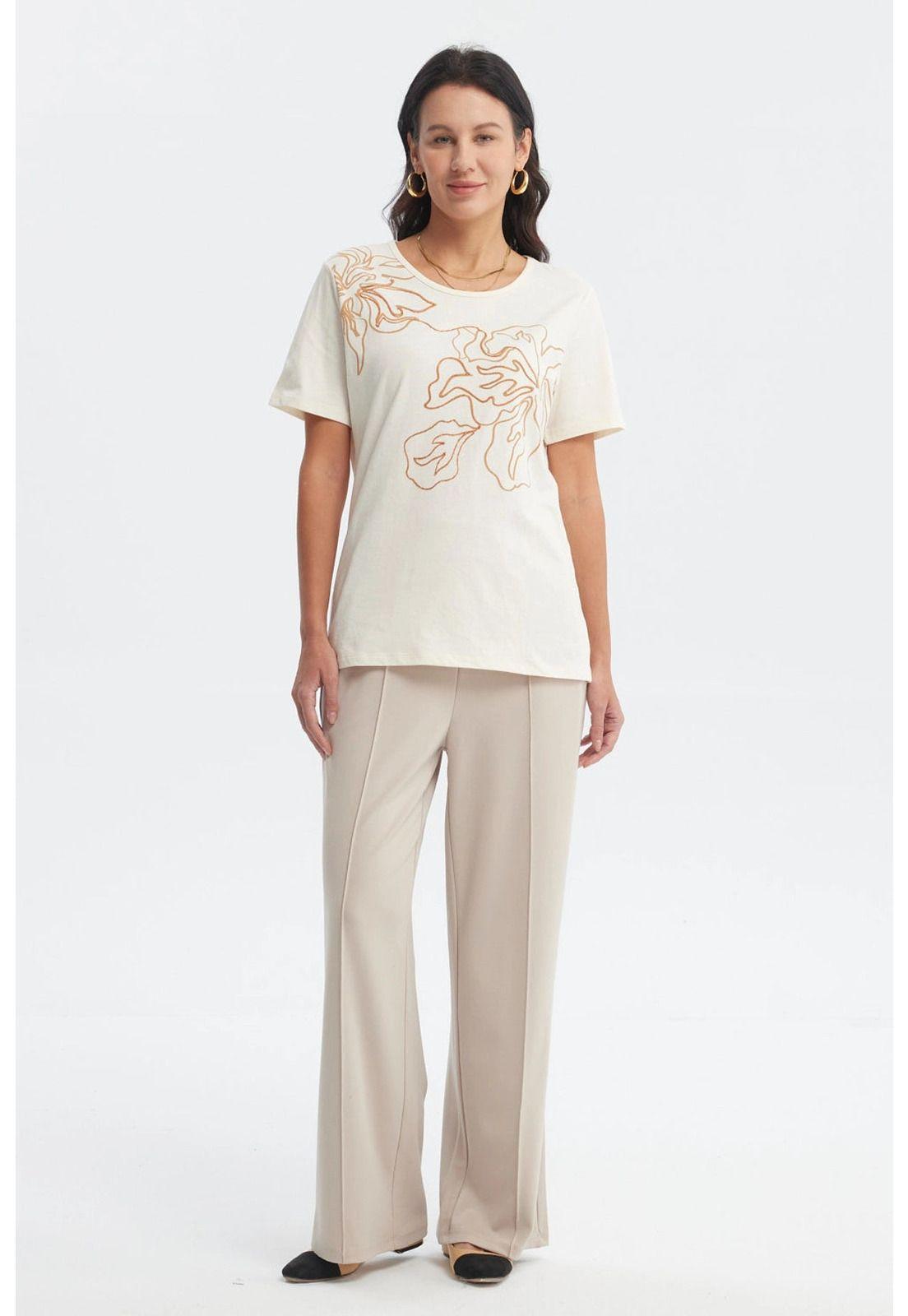 Polera Mujer Print Posicional Crema - ll-3