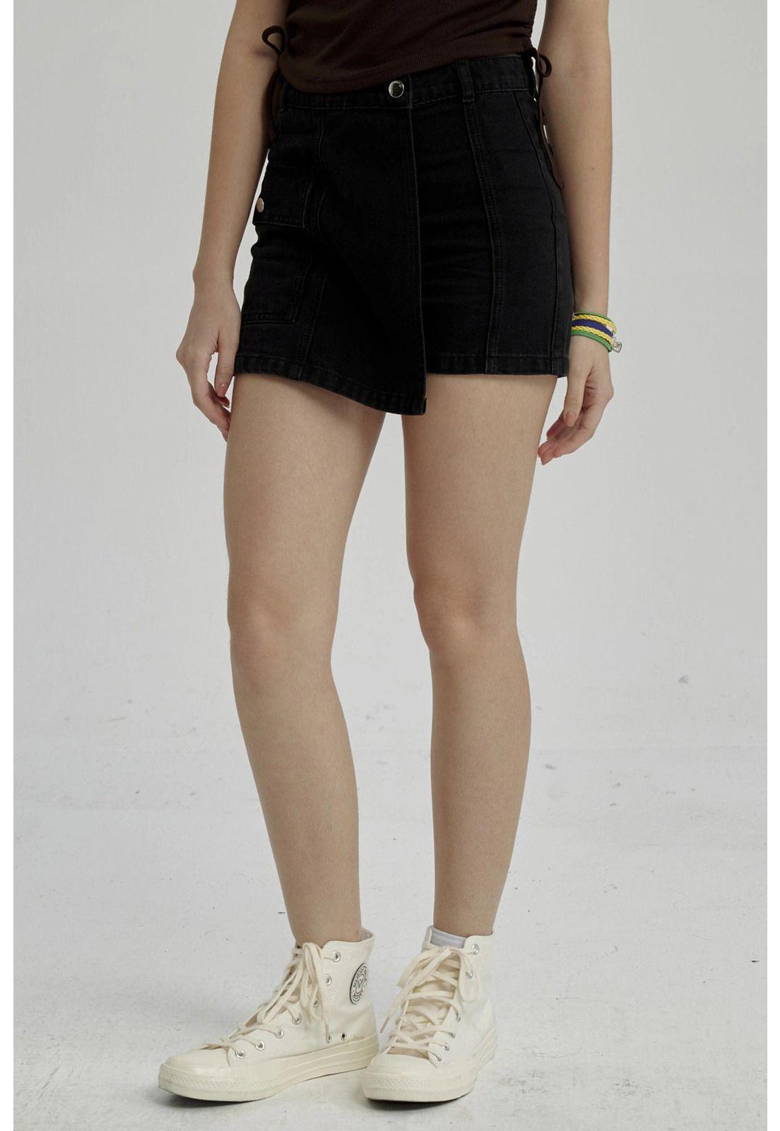 Falda Niña Short Denim Negro-1