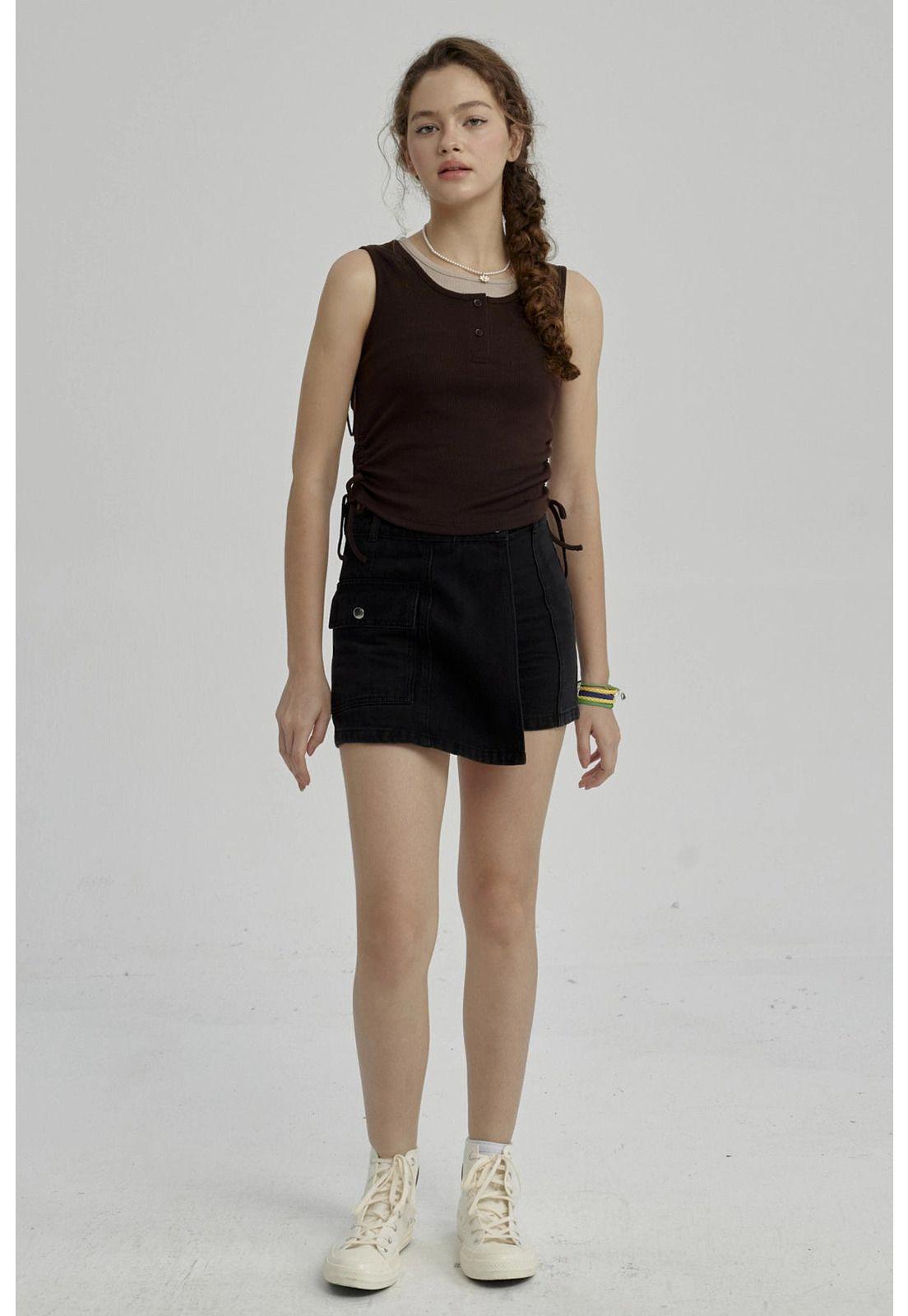 Falda Niña Short Denim Negro-3