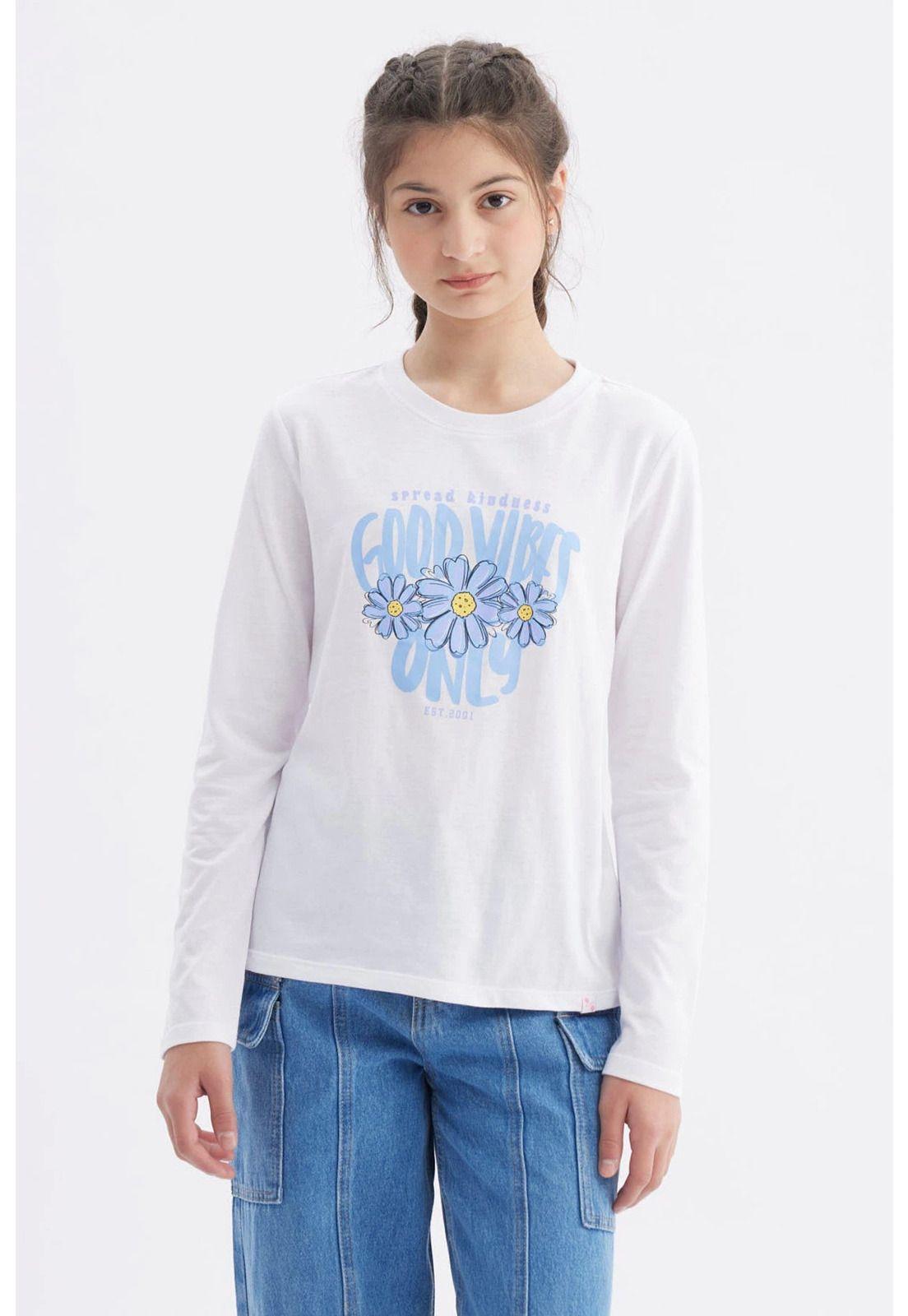 Polera Niña Básica Teen Blanco-0