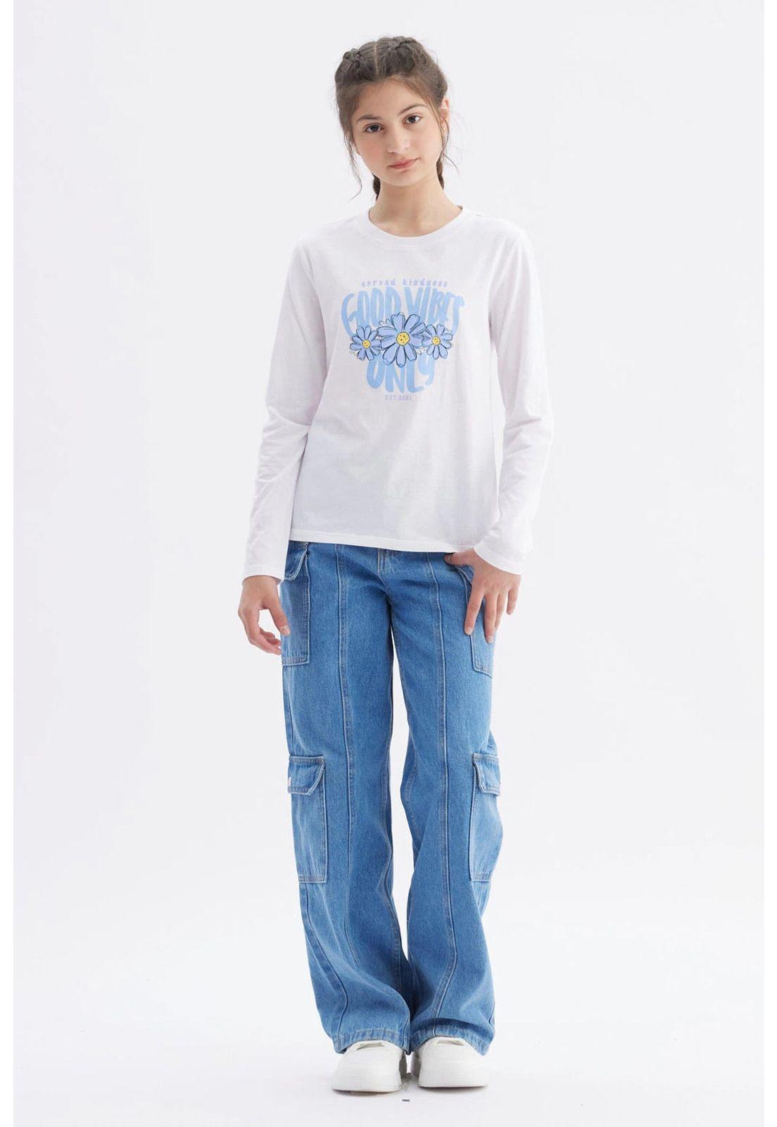 Polera Niña Básica Teen Blanco-3