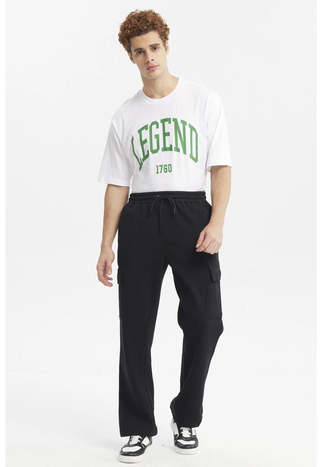 Pantalón Buzo Hombre Cargo Ajustable Negro-3