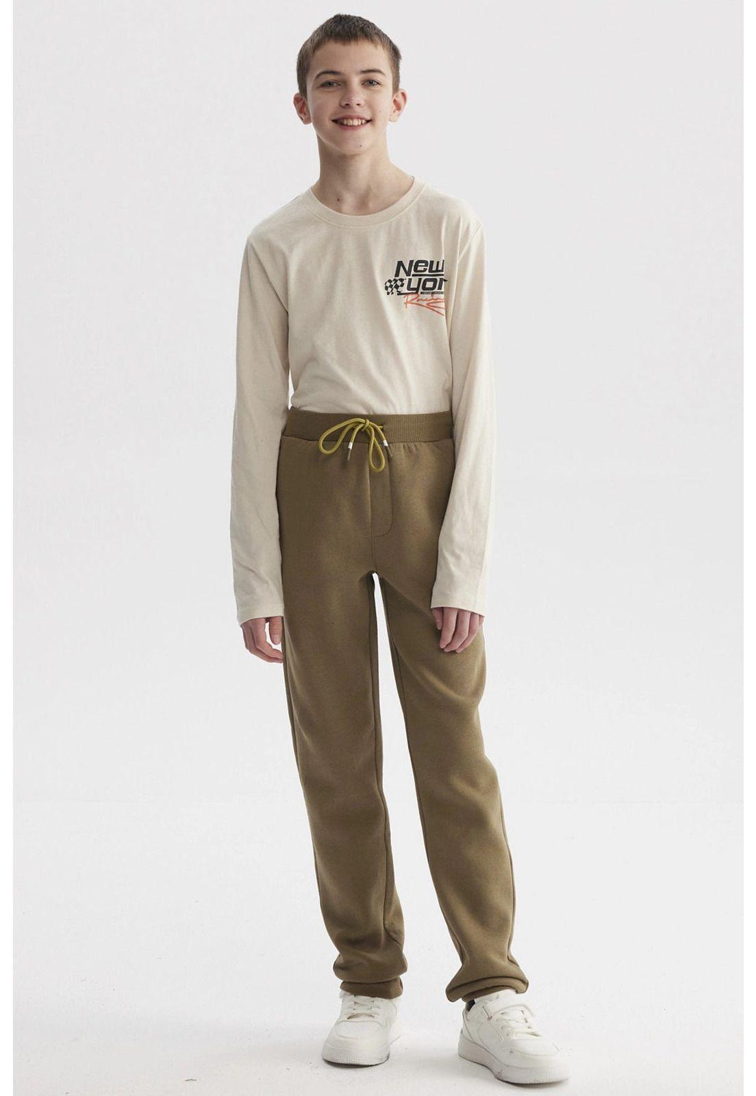 Pantalón Buzo Niño Bipack Teen Verde Militar-6