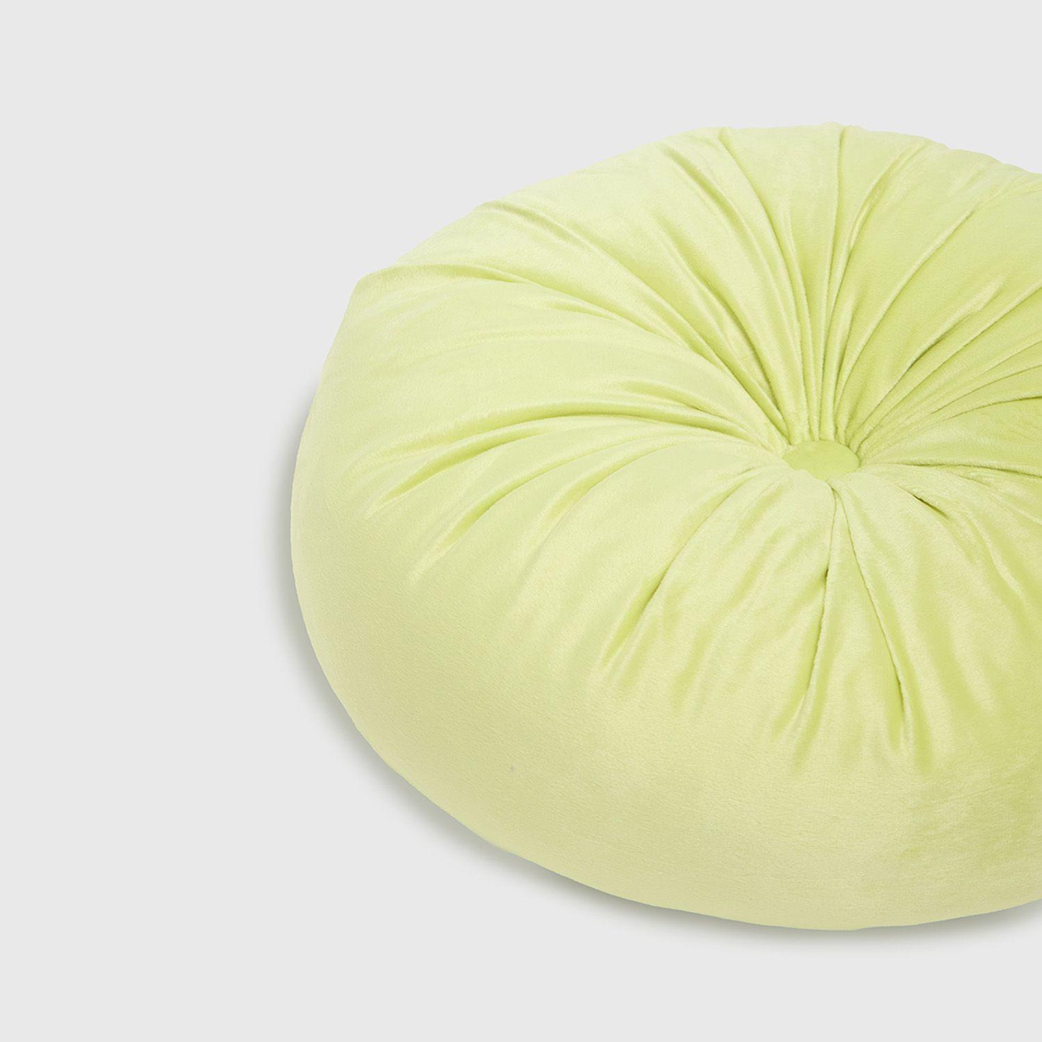 Cojín Unisex Velvet Redondo Verde Limon Fashion's Park-2