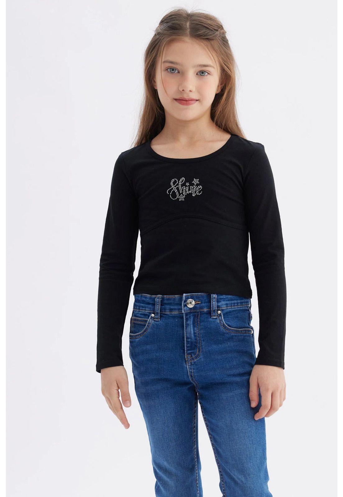 Polera Niña Teen Print Negro-0