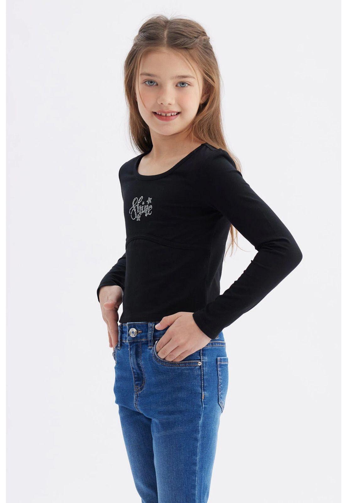 Polera Niña Teen Print Negro-1