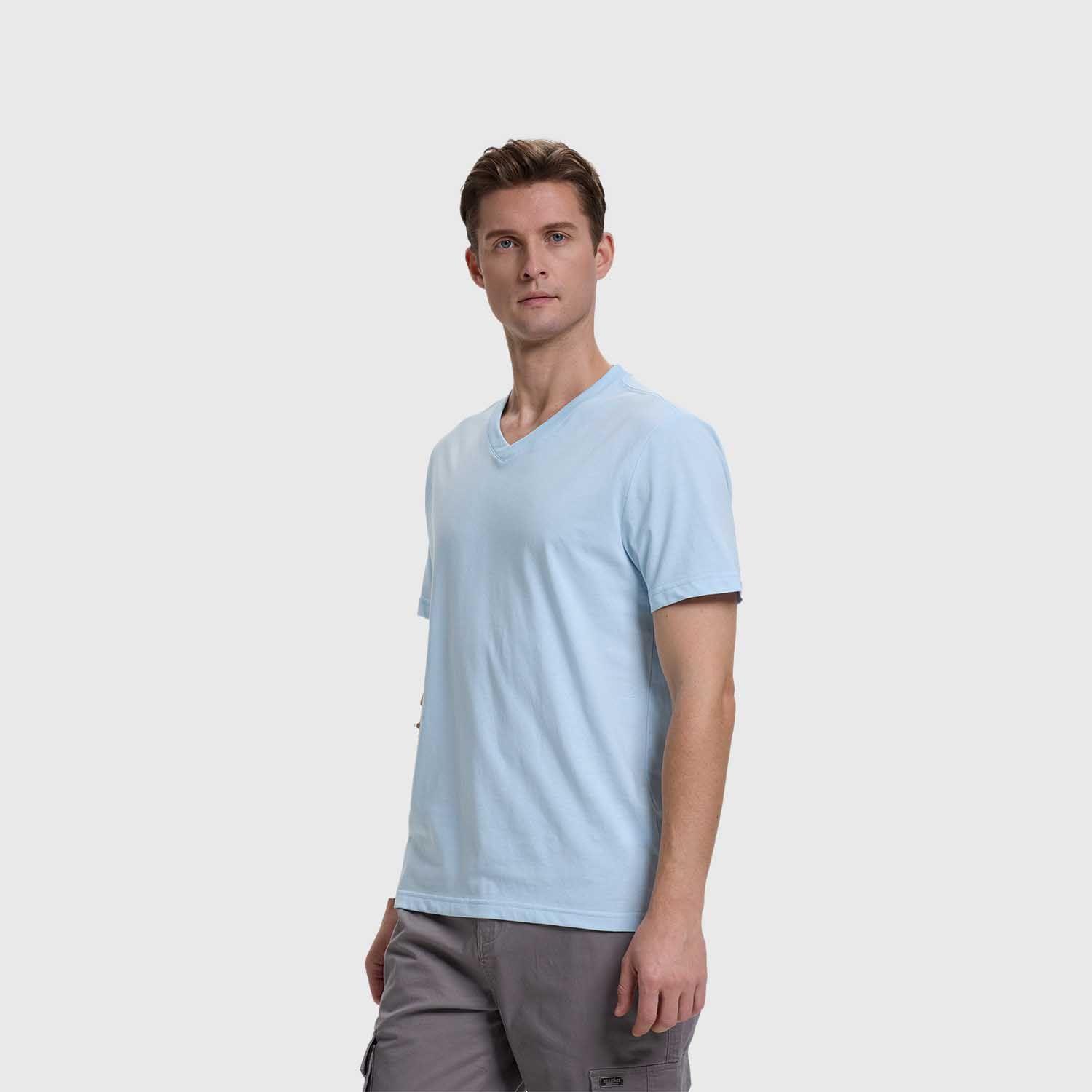 Polera Hombre Casual Básica Celeste Fashion's Park-1