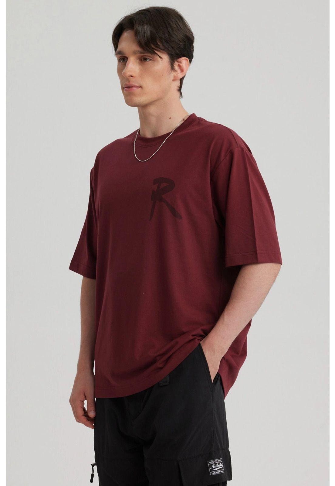 Polera Hombre Oversize Burdeo-3