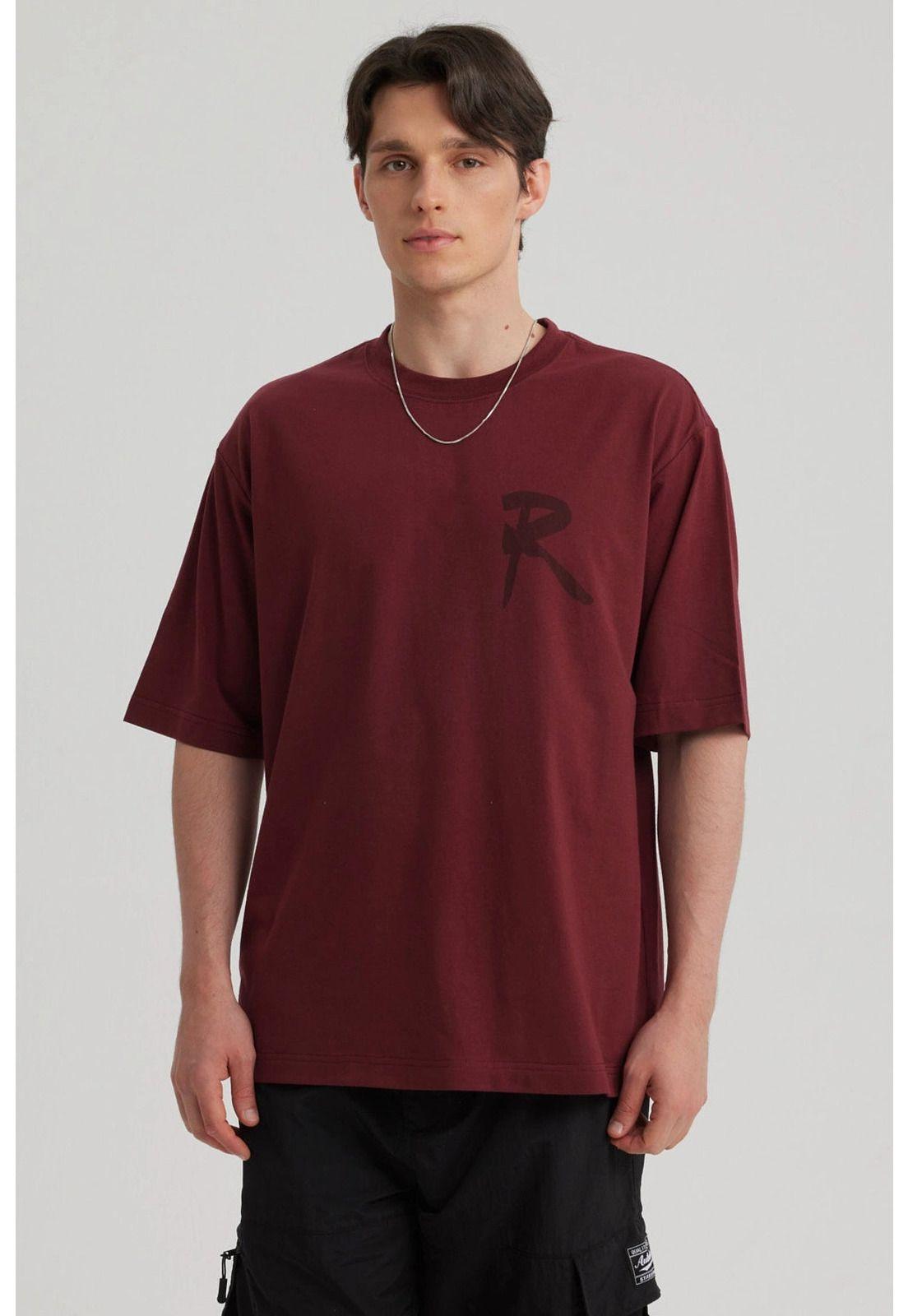 Polera Hombre Oversize Burdeo-4