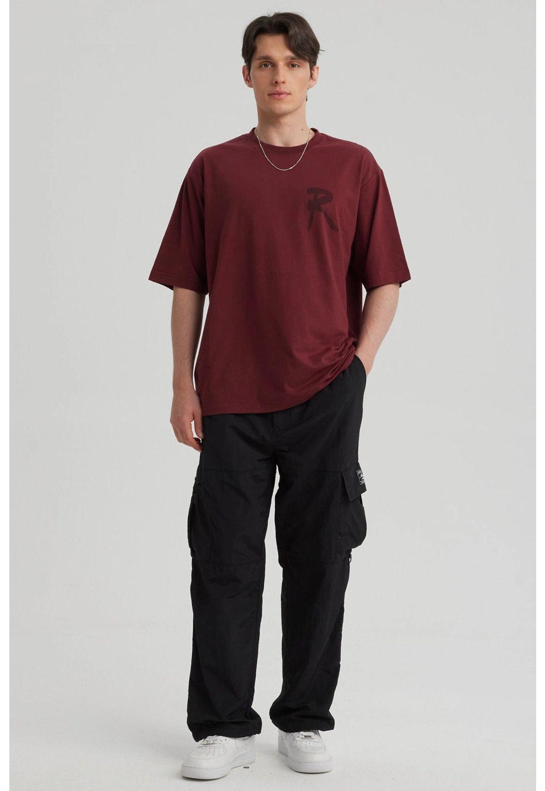 Polera Hombre Oversize Burdeo-7