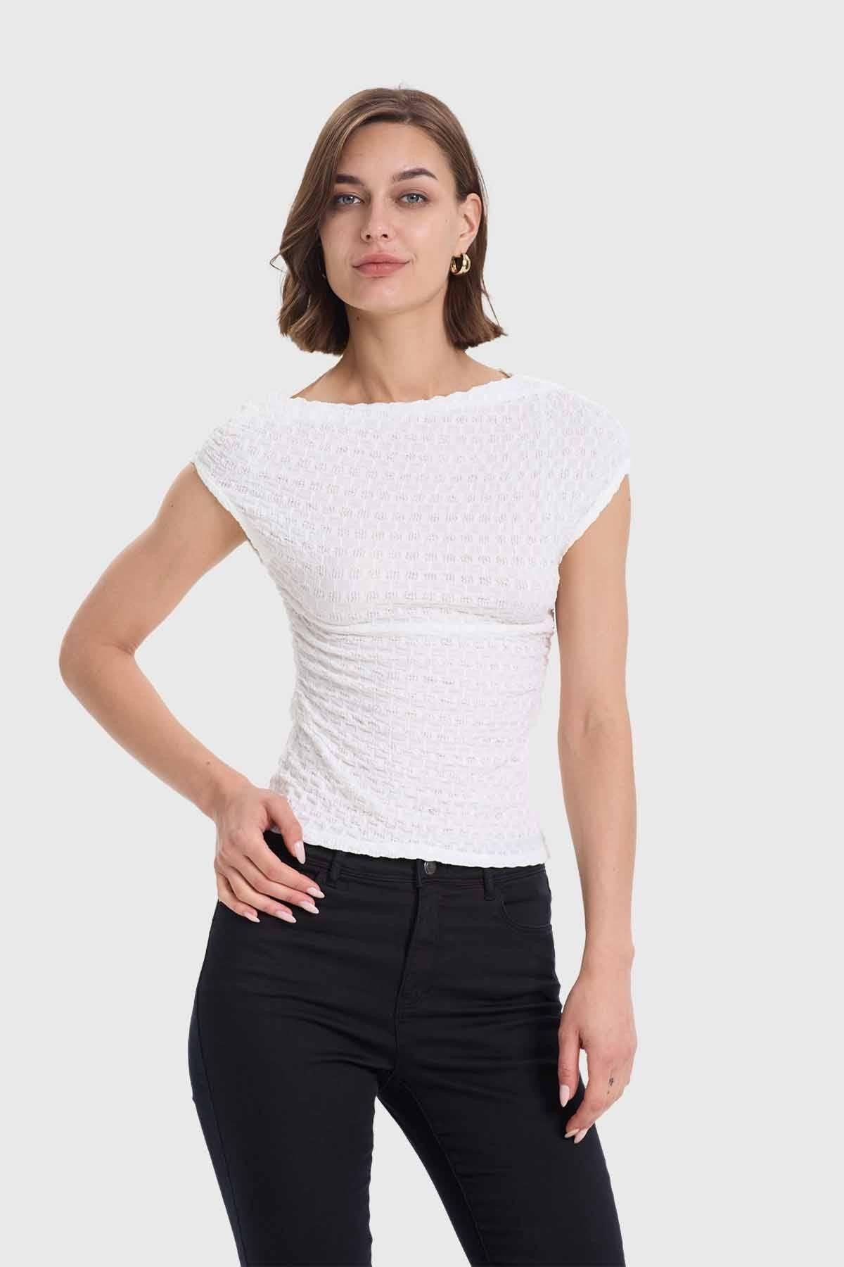 Polera Mujer Asimétrico Crudo-0