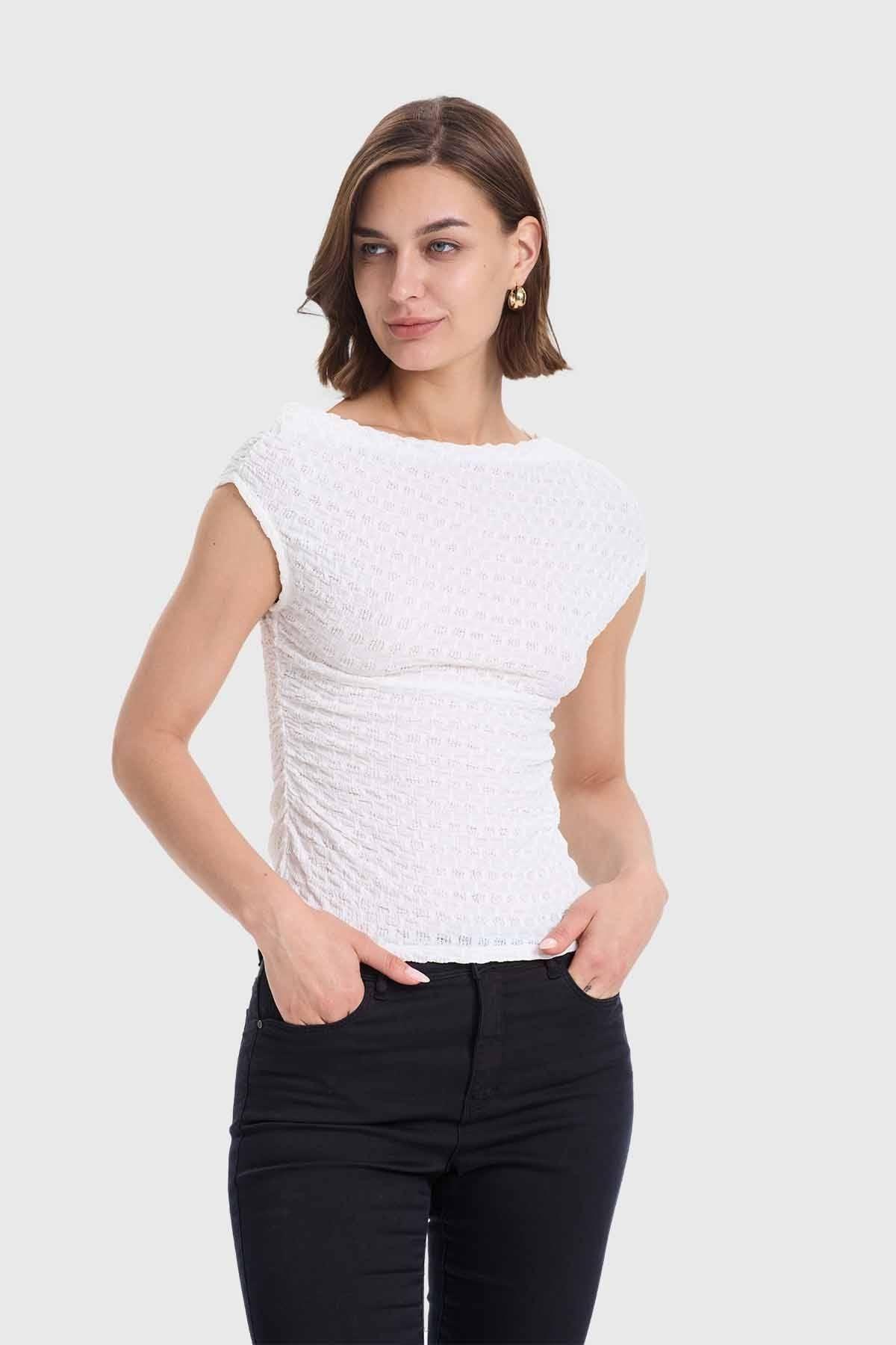 Polera Mujer Asimétrico Crudo-1