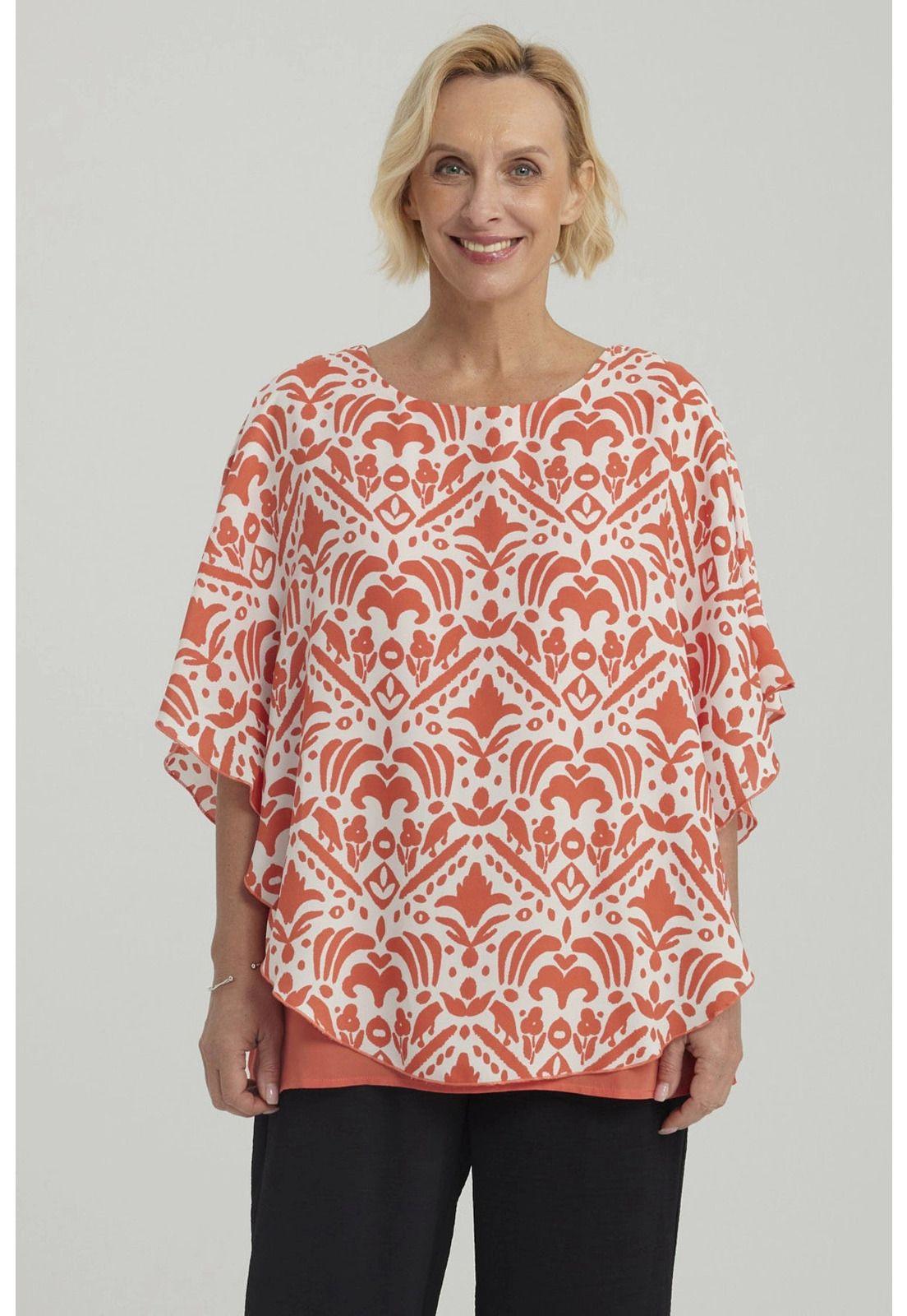 Blusa Mujer Túnica Peto Crep Terracota-1