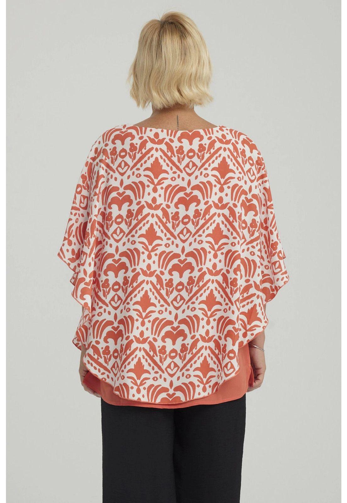 Blusa Mujer Túnica Peto Crep Terracota-2