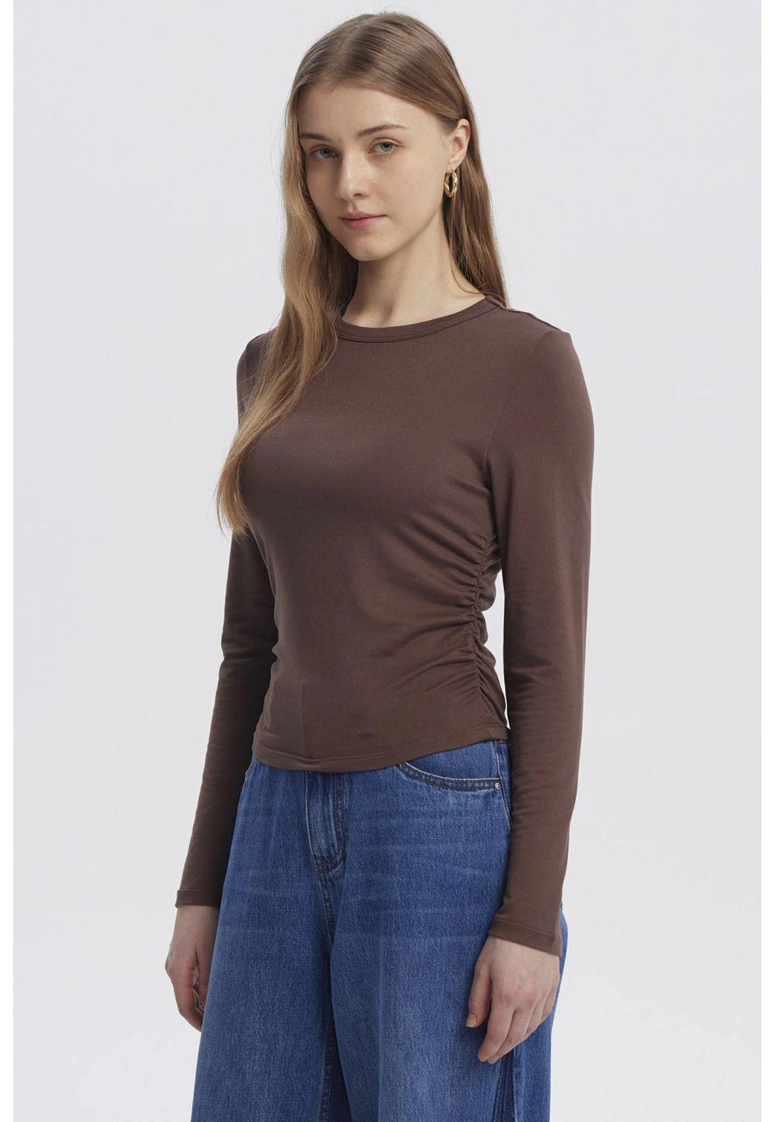 Polera Mujer Basic Café Oscuro - ll-1
