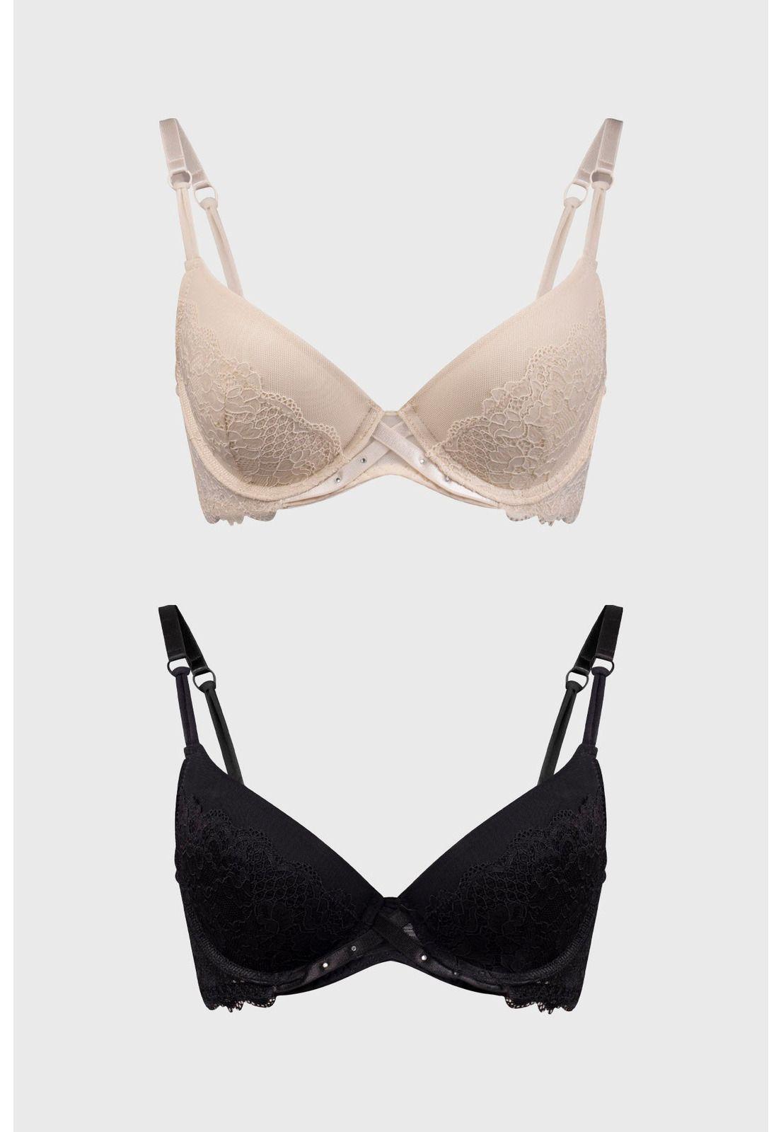 Sostén Mujer Bipack Copa Soft Encaje Crudo-0