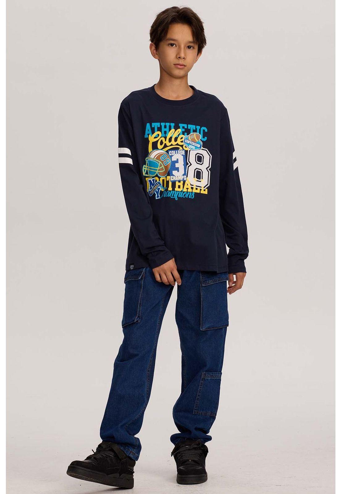 Jeans Niño Cargo Azul-3