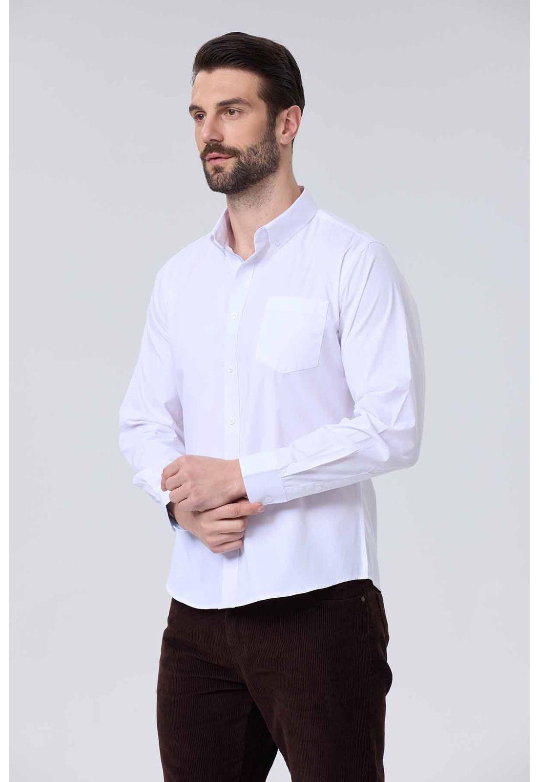 Camisa Hombre Slim Blanco-1