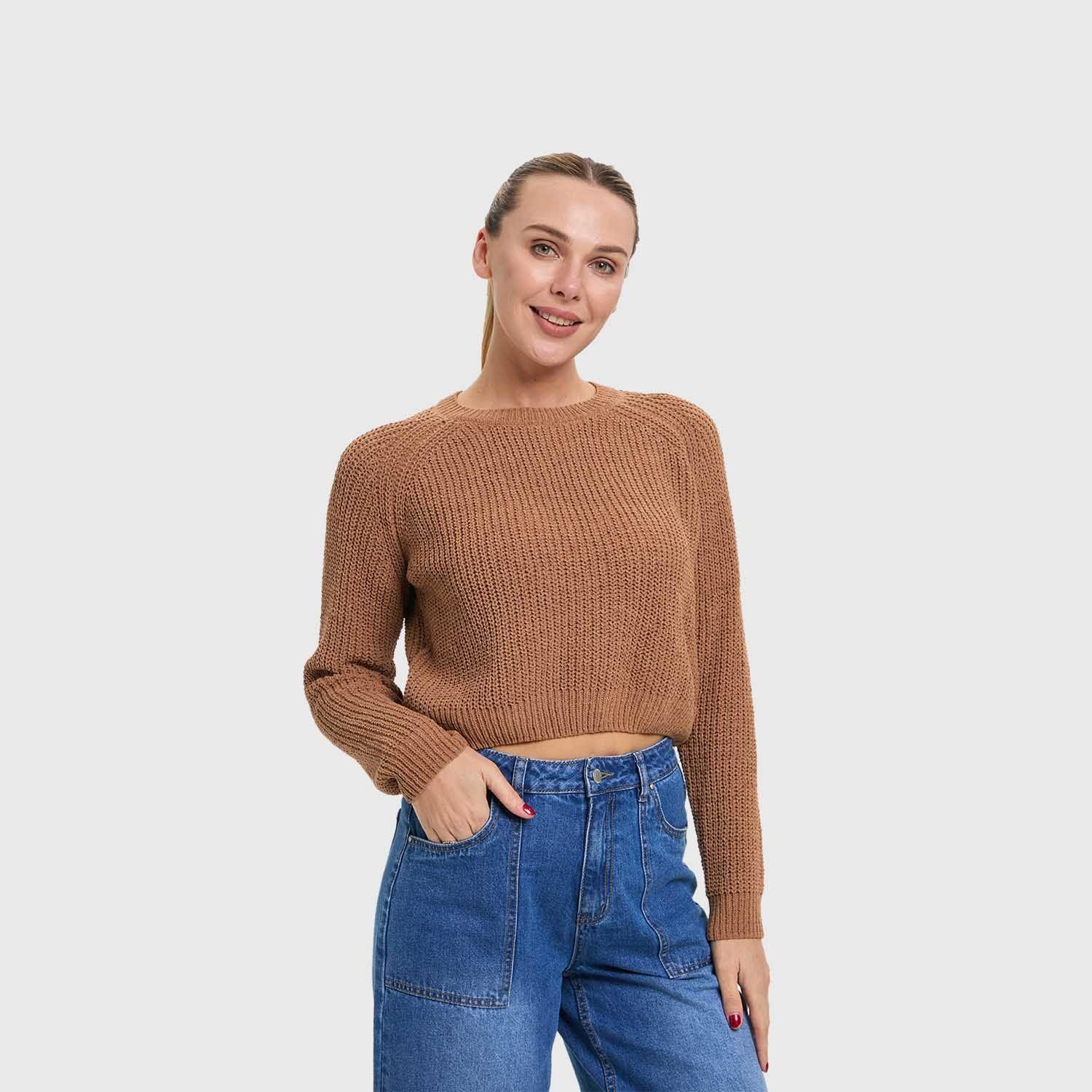 Sweater Mujer Chenille Camel Fashion's Park-1