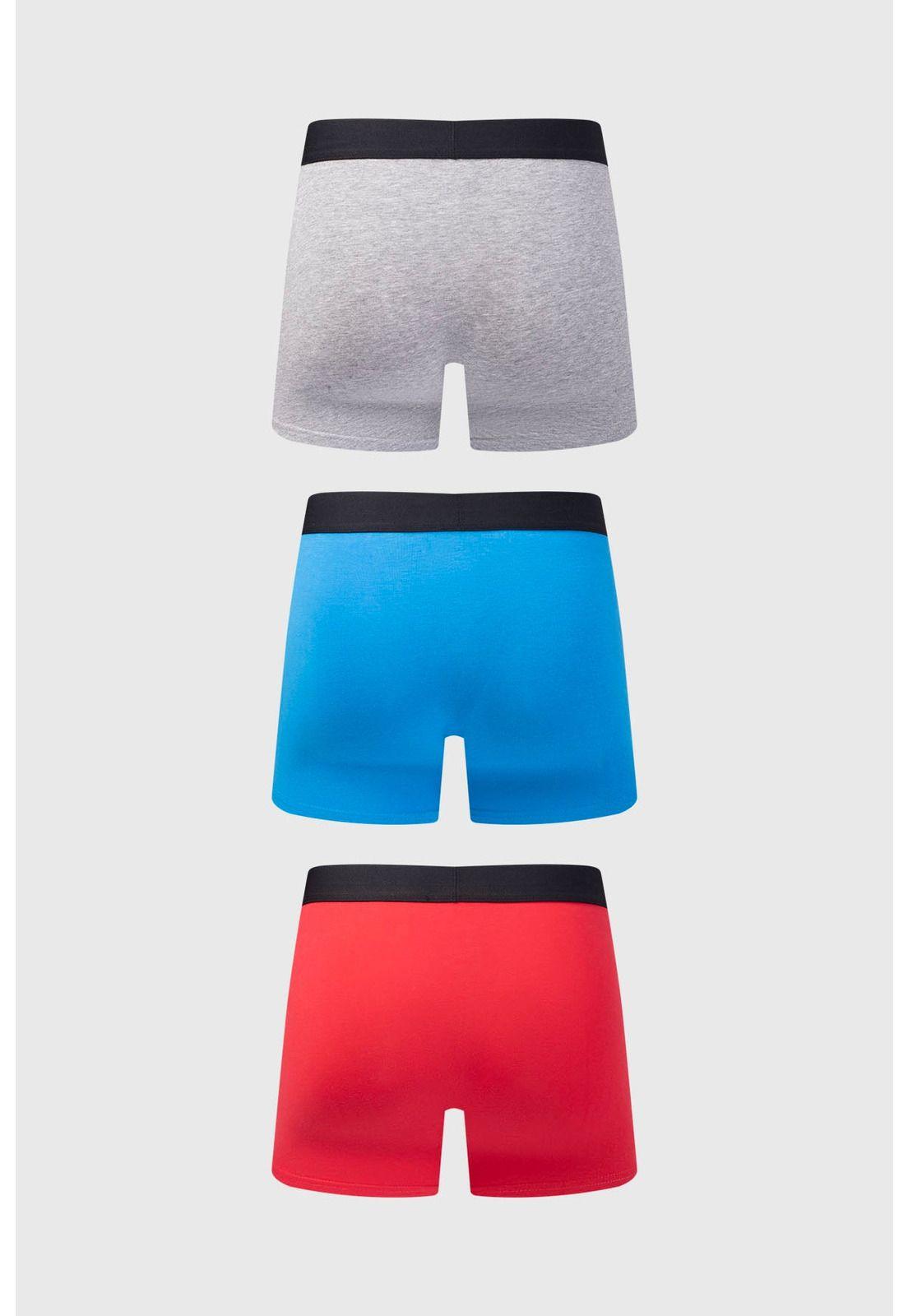 Bóxer Hombre Tripack Liso Azul - lV-1