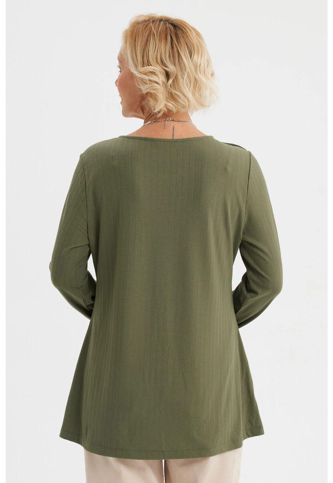 Polera Mujer Lisa Verde Olivo - ll-2
