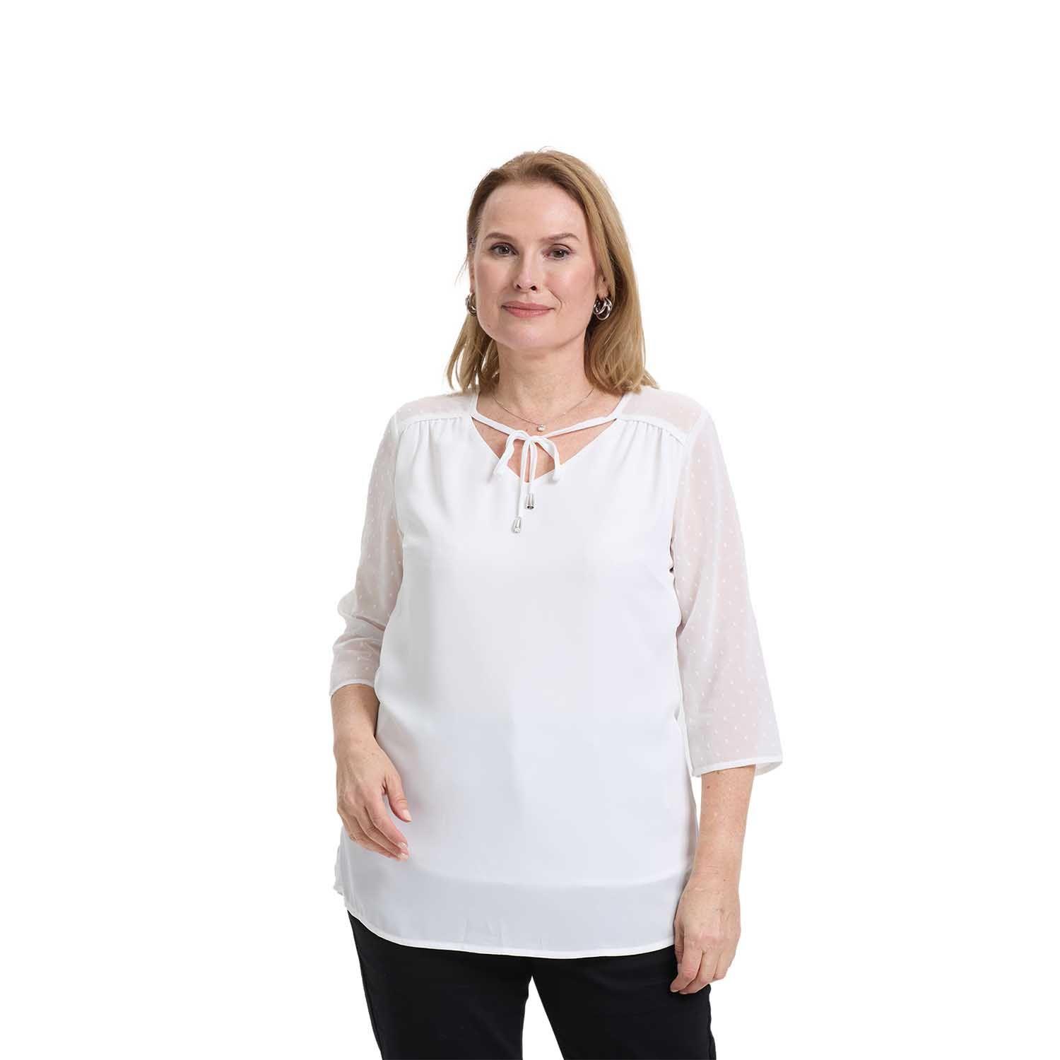 Blusa Mujer Cuello V Rapport Crudo Fashion's Park-0