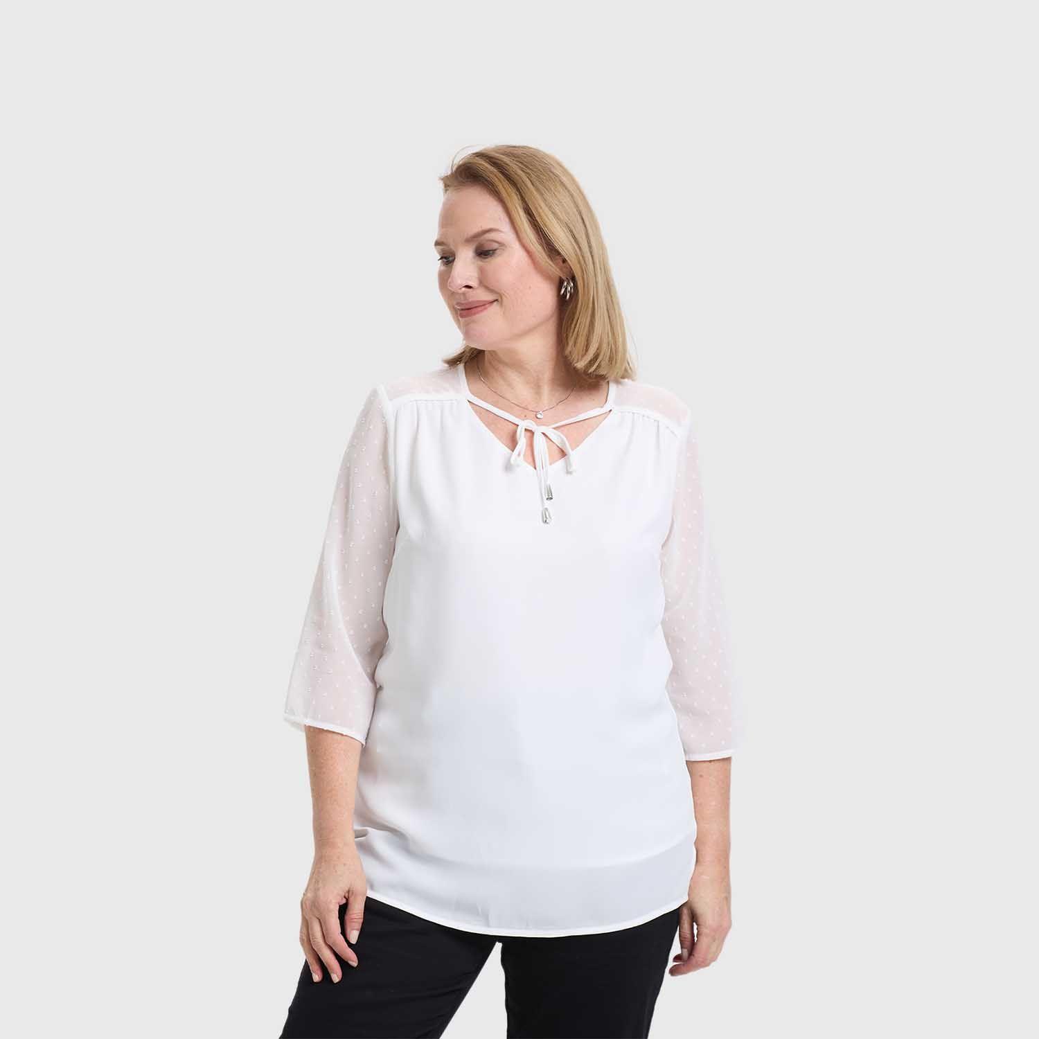 Blusa Mujer Cuello V Rapport Crudo Fashion's Park-1