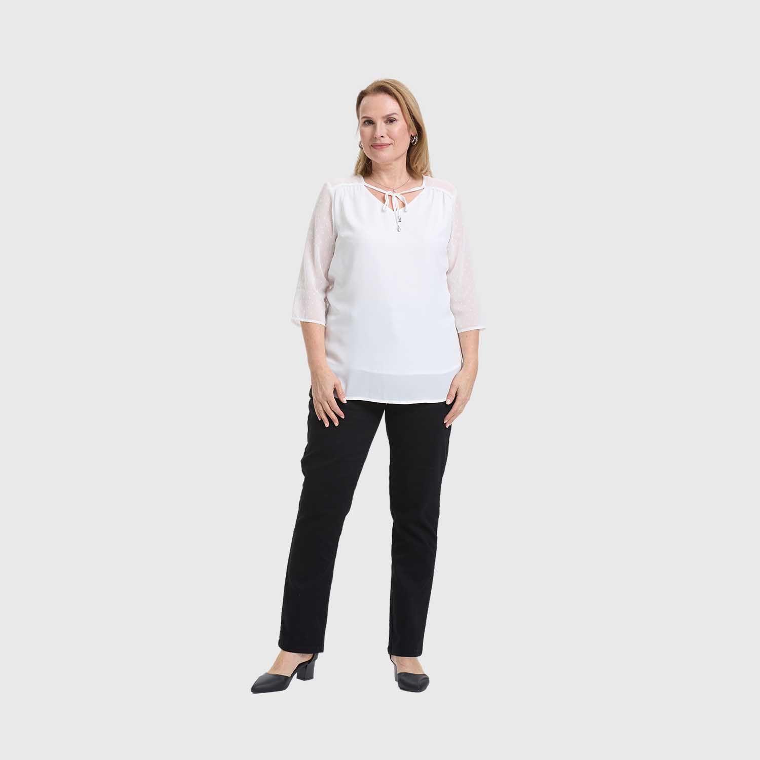 Blusa Mujer Cuello V Rapport Crudo Fashion's Park-3