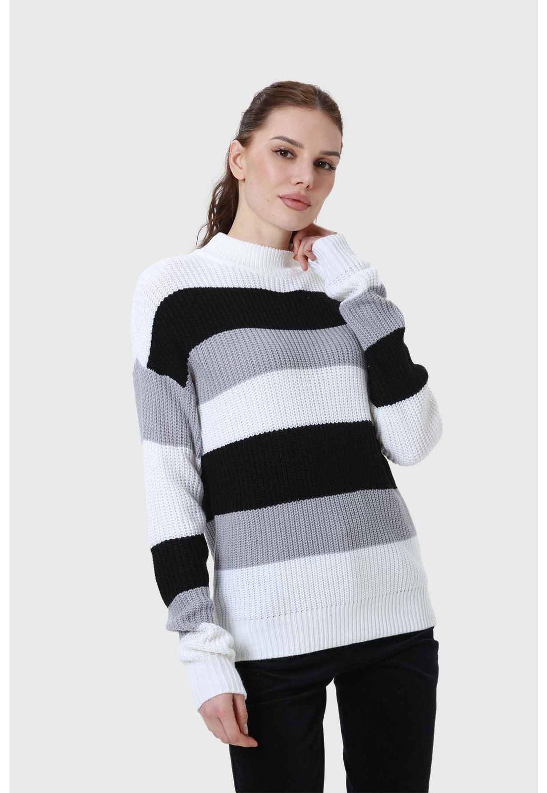 Sweater Mujer Bloques Blanco-1