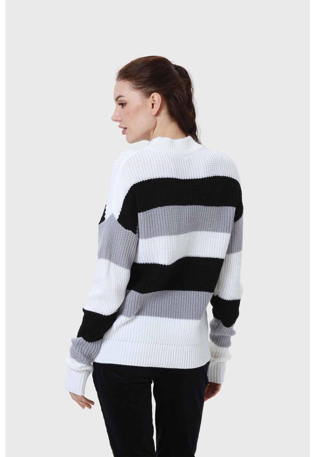Sweater Mujer Bloques Blanco-2