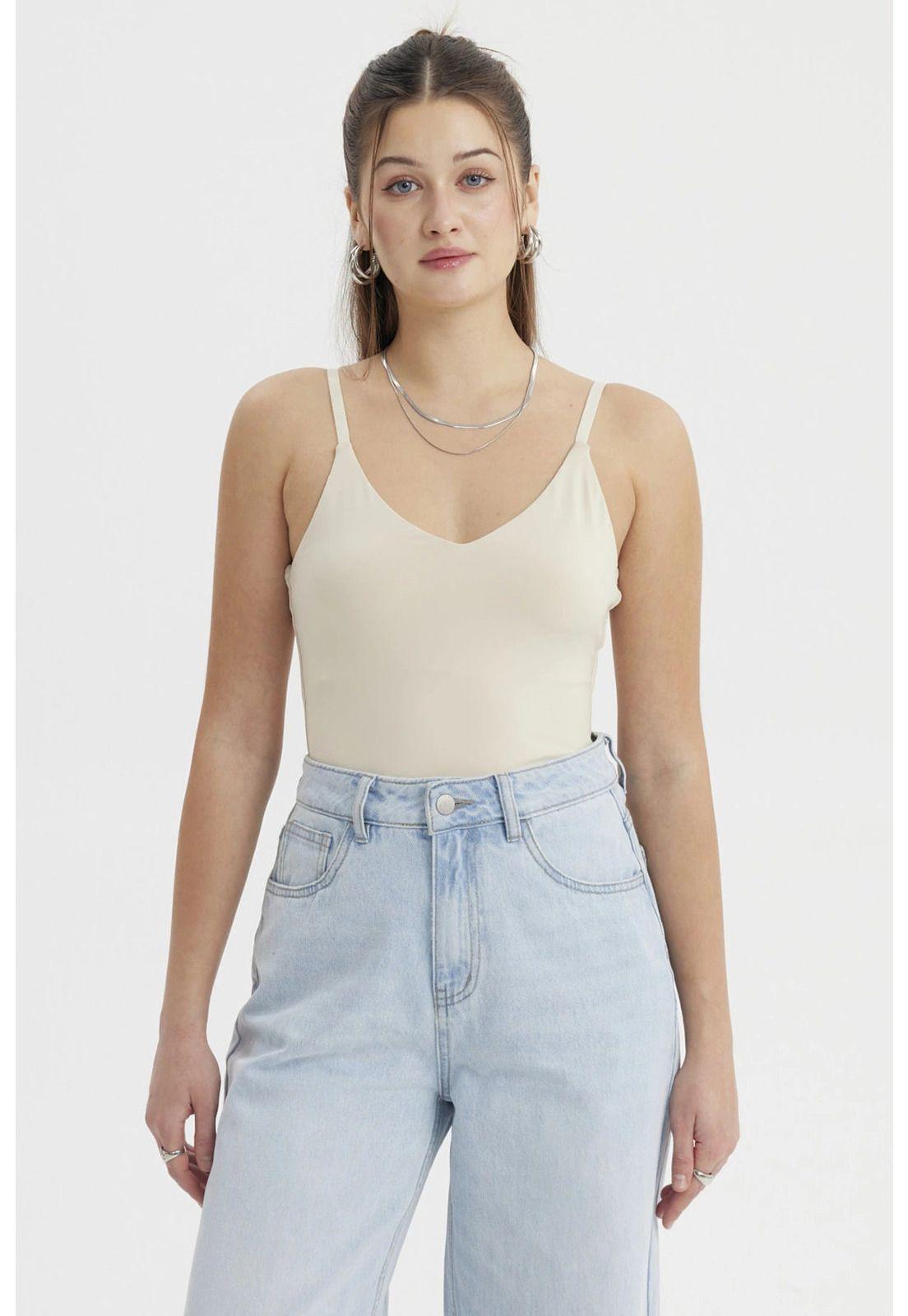 Polera Mujer Body Pabilo Beige Claro-0