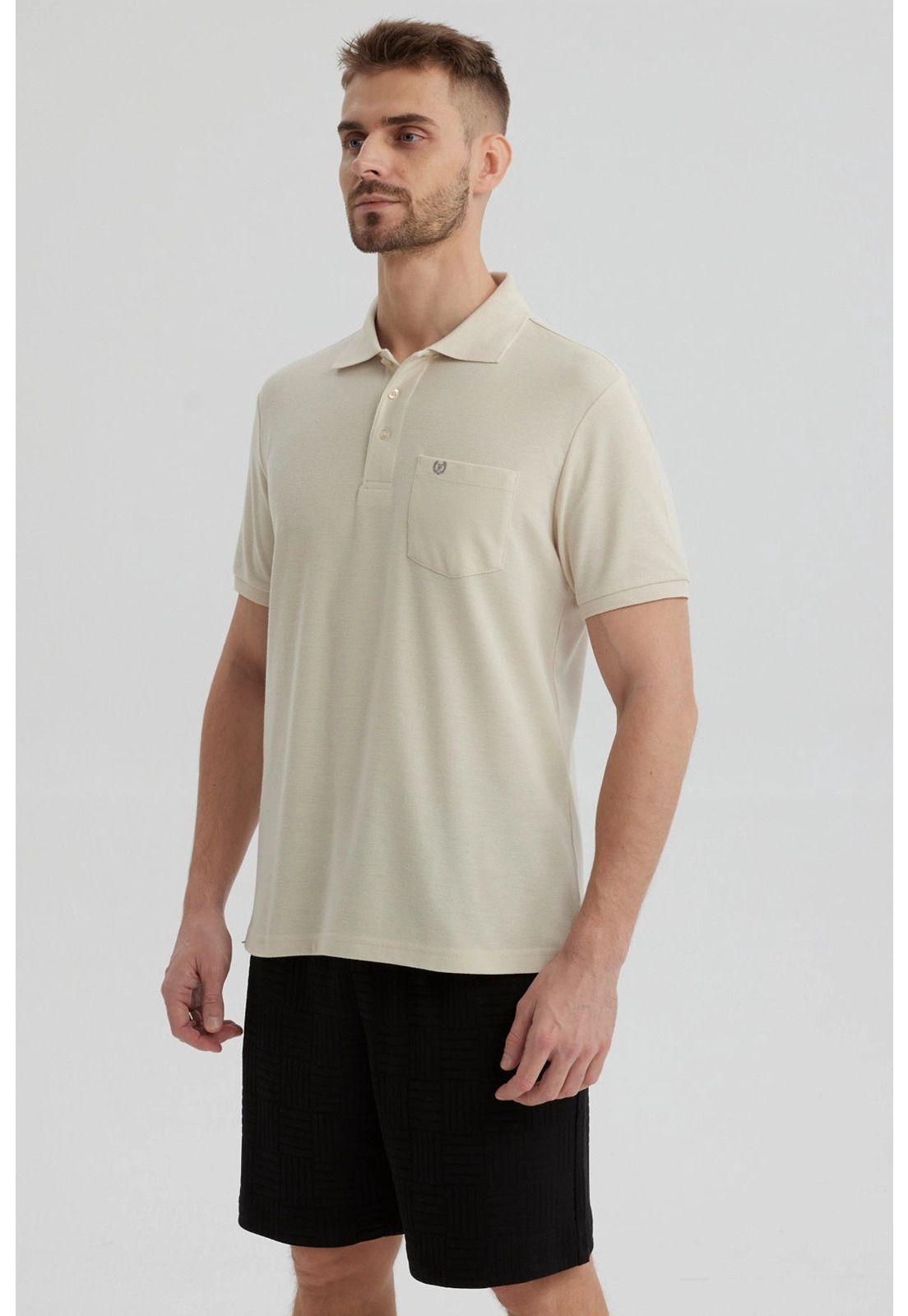 Polera Hombre Piqué Básica Lisa Beige - lll-1