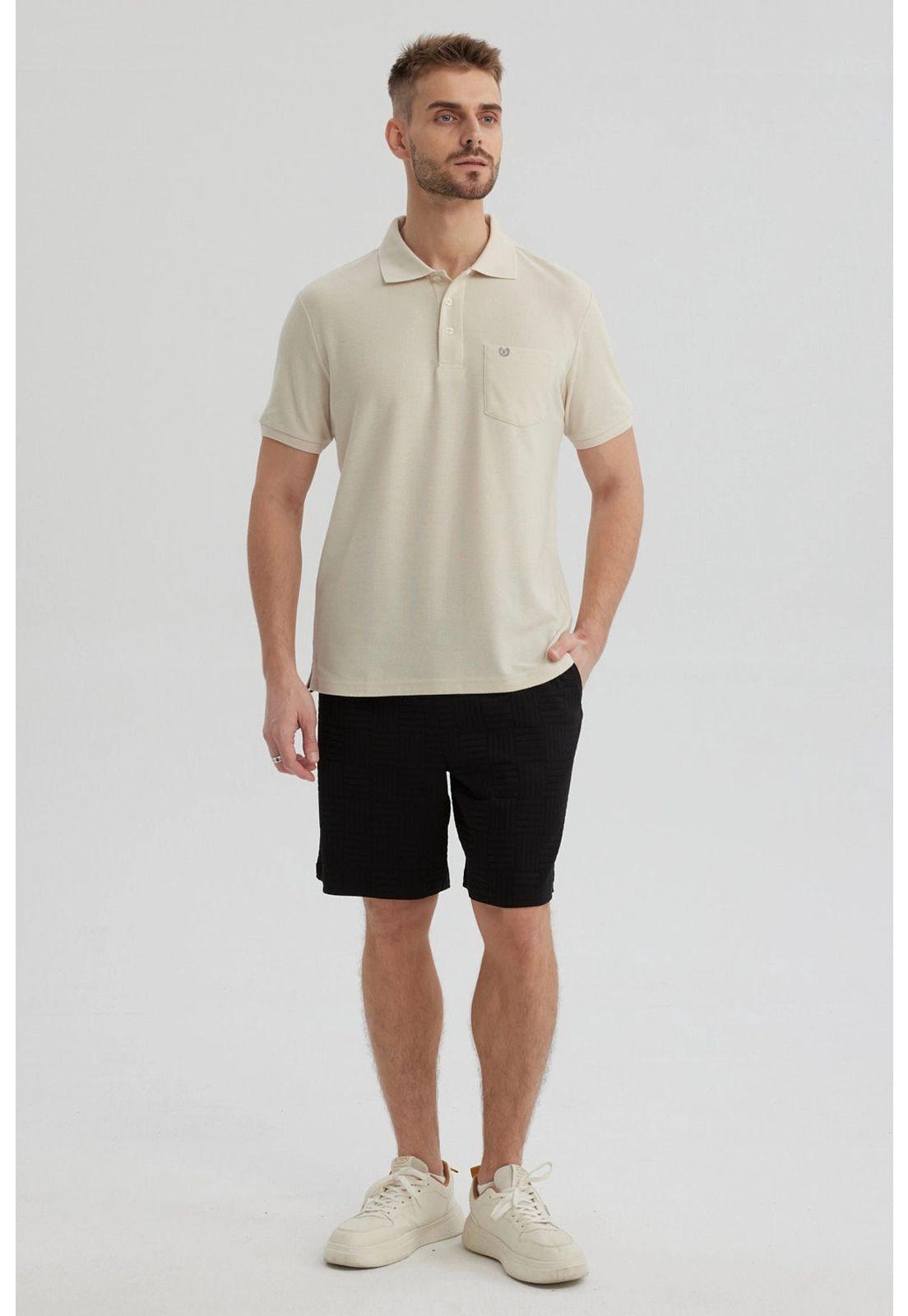 Polera Hombre Piqué Básica Lisa Beige - lll-3