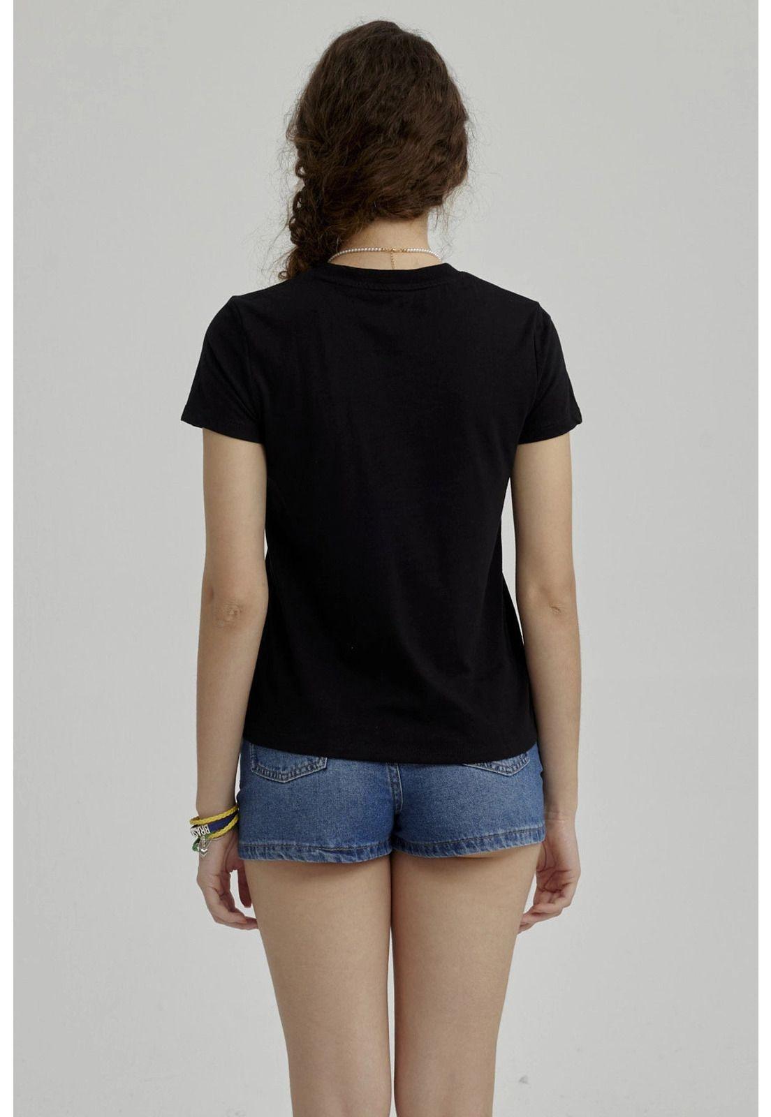 Polera Niña Básica Estampada Negro - lll-2