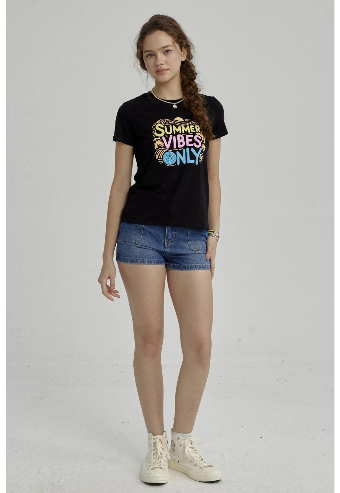 Polera Niña Básica Estampada Negro - lll-3