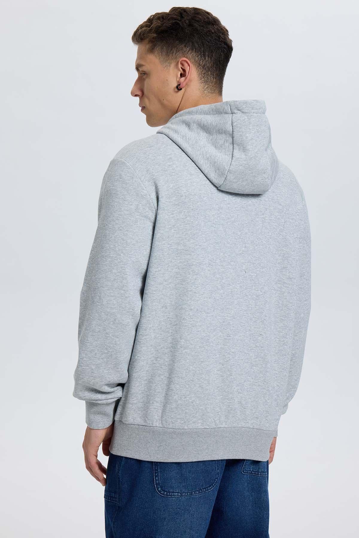 Polerón Hombre Hoodie Gris Melange-2