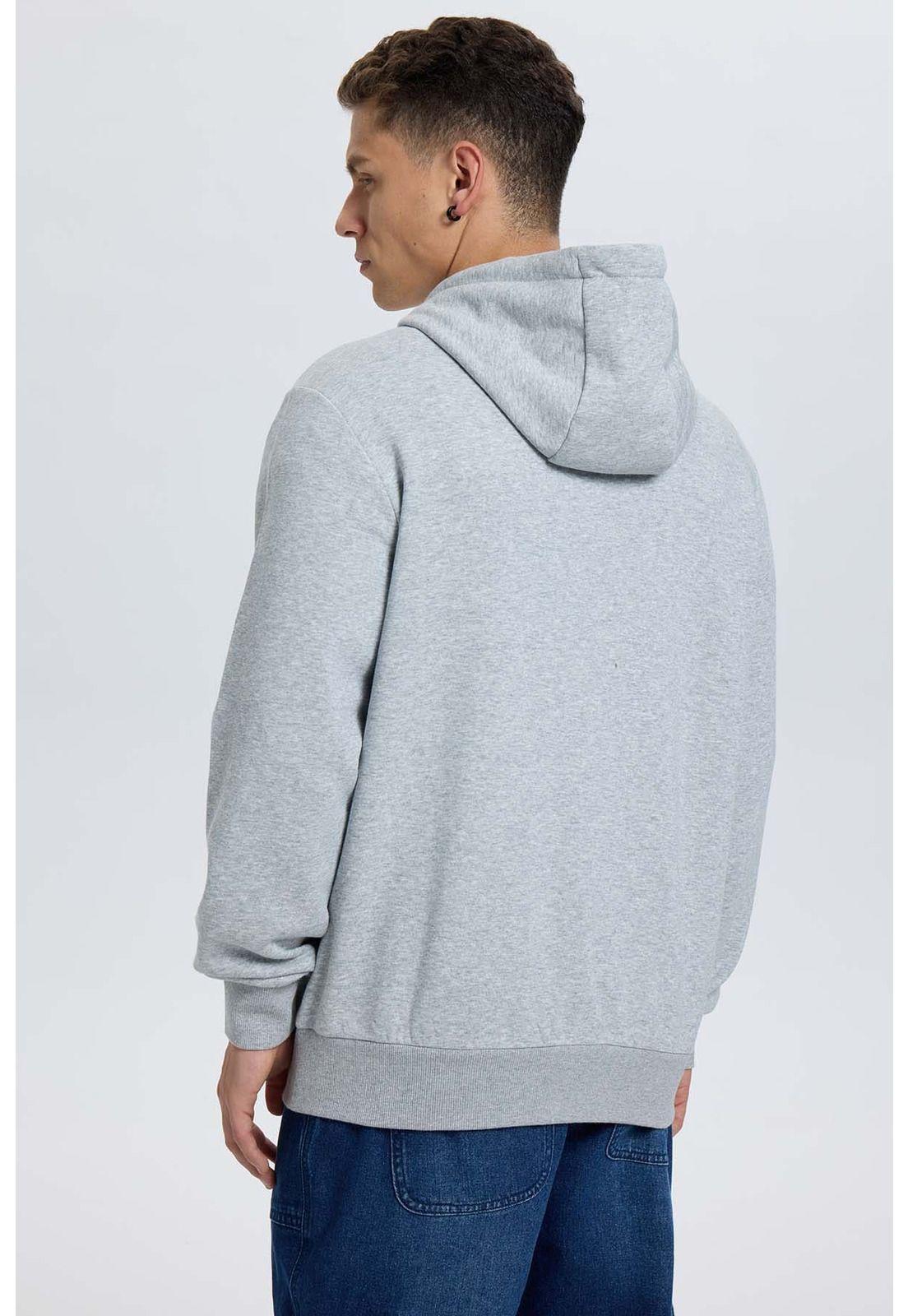 Polerón Hombre Hoodie Gris Melange-2