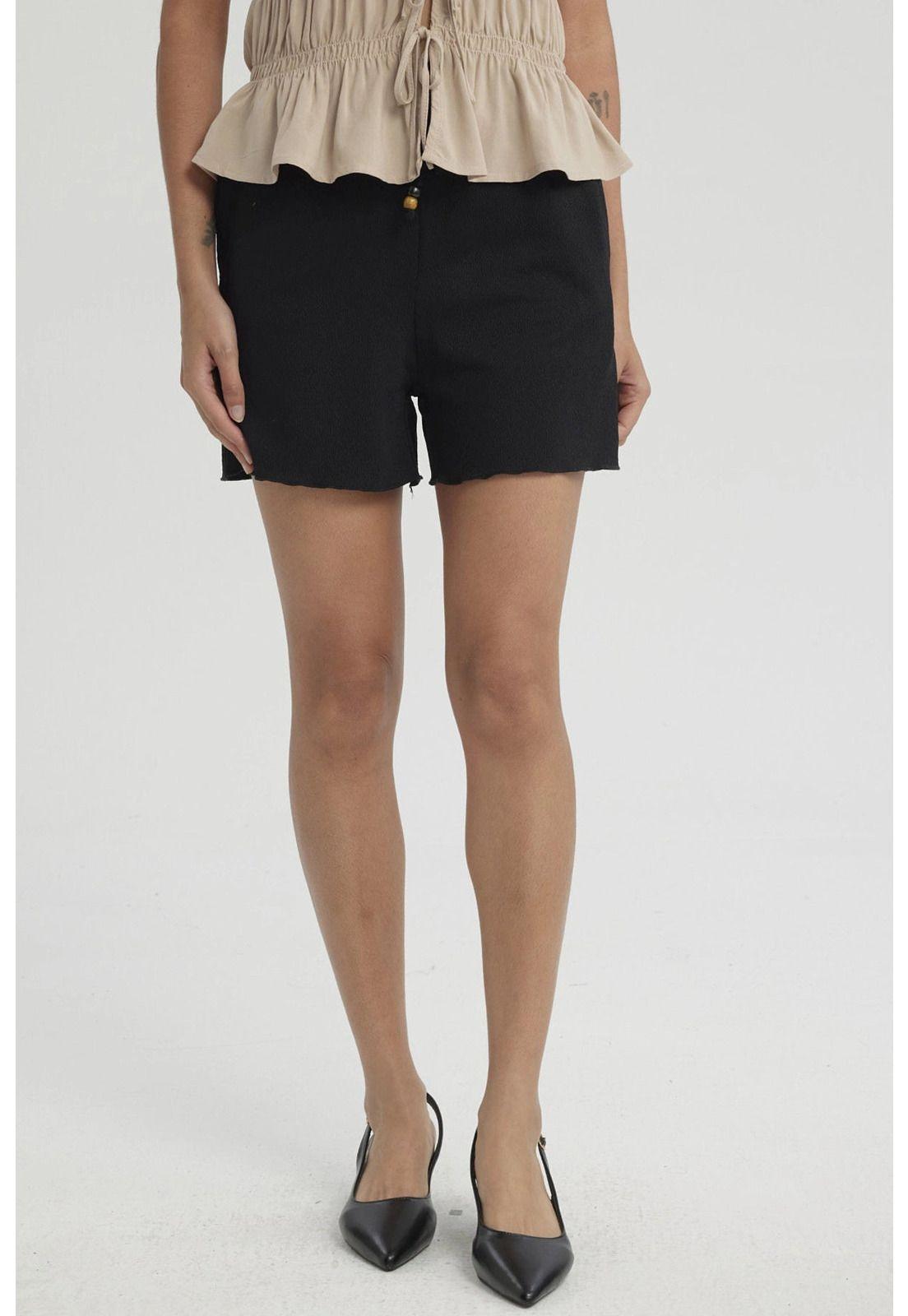 Short Mujer Pretina Elasticada Negro-3