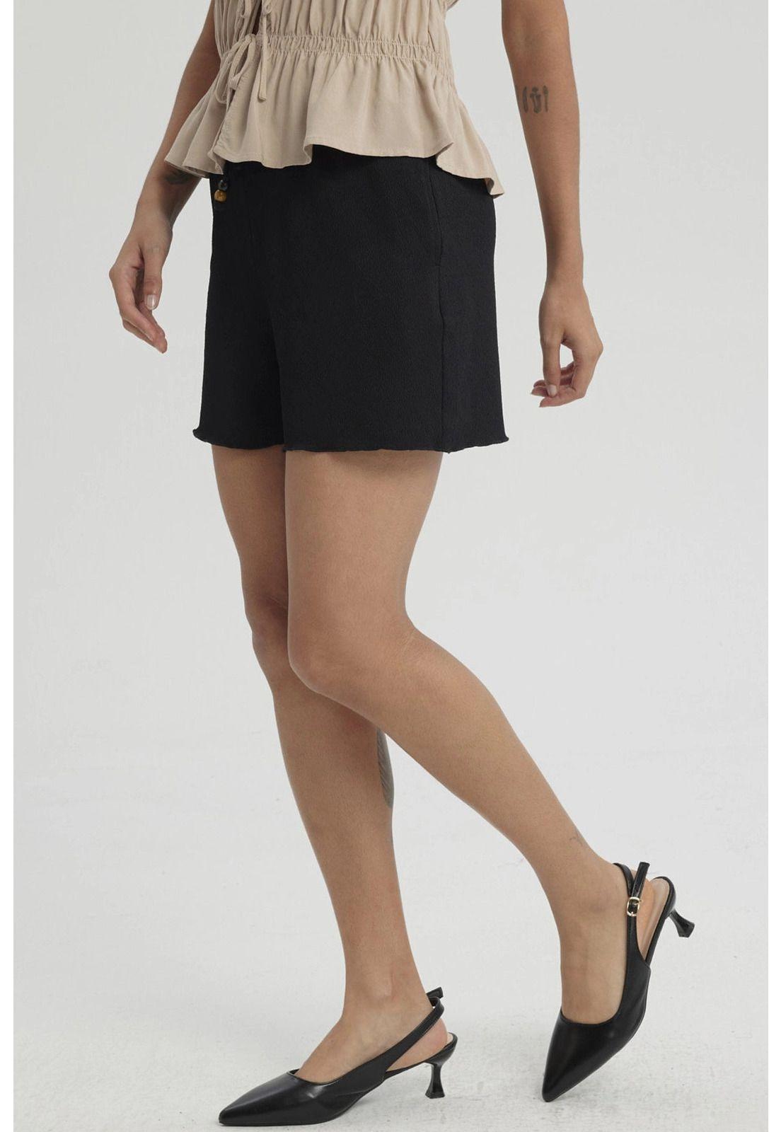 Short Mujer Pretina Elasticada Negro-3